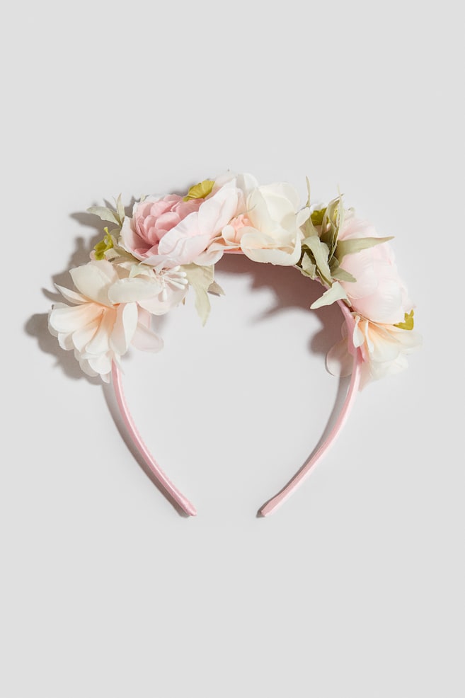 Diadeem met bloemapplicaties - Roze - 1