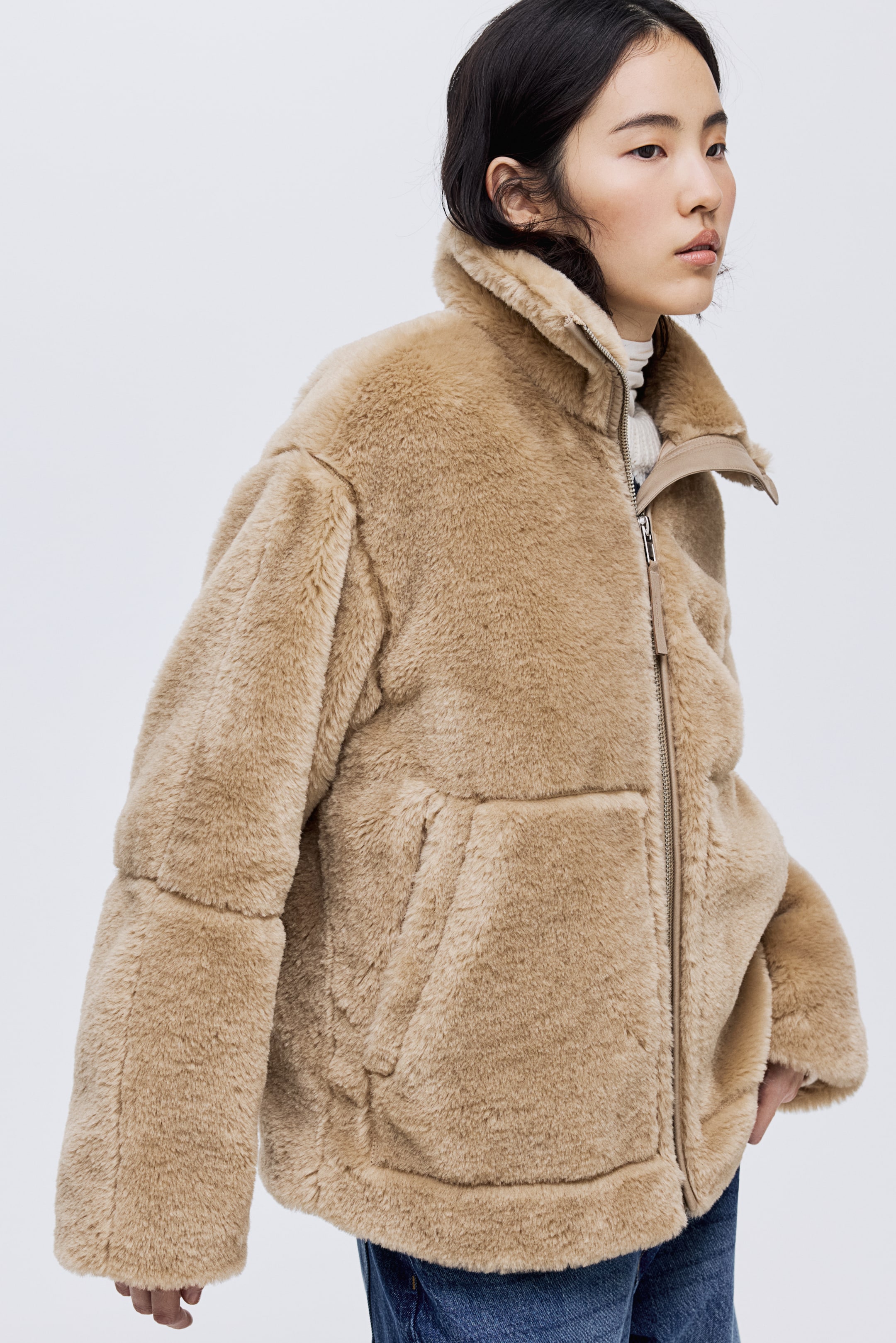 이미지 확대 보기: 오버사이즈 재킷 - 베이지 | H&M KR 3