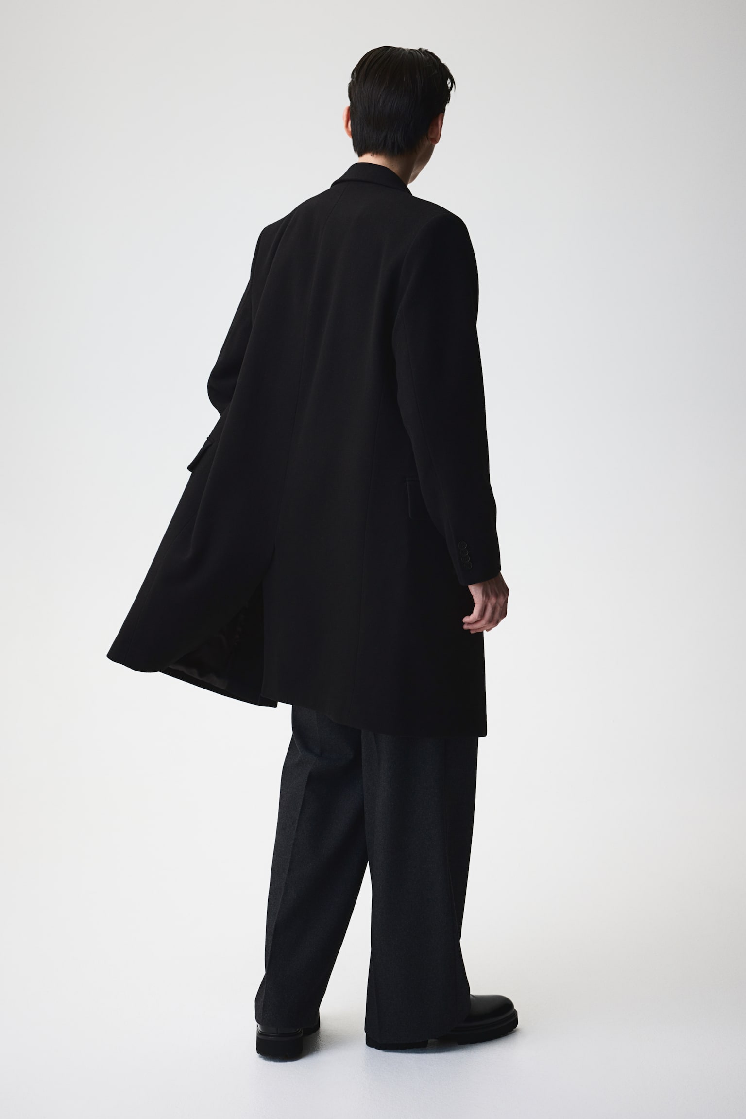 Wool-blend coat - Black/Navy blue/Grey marl - 3