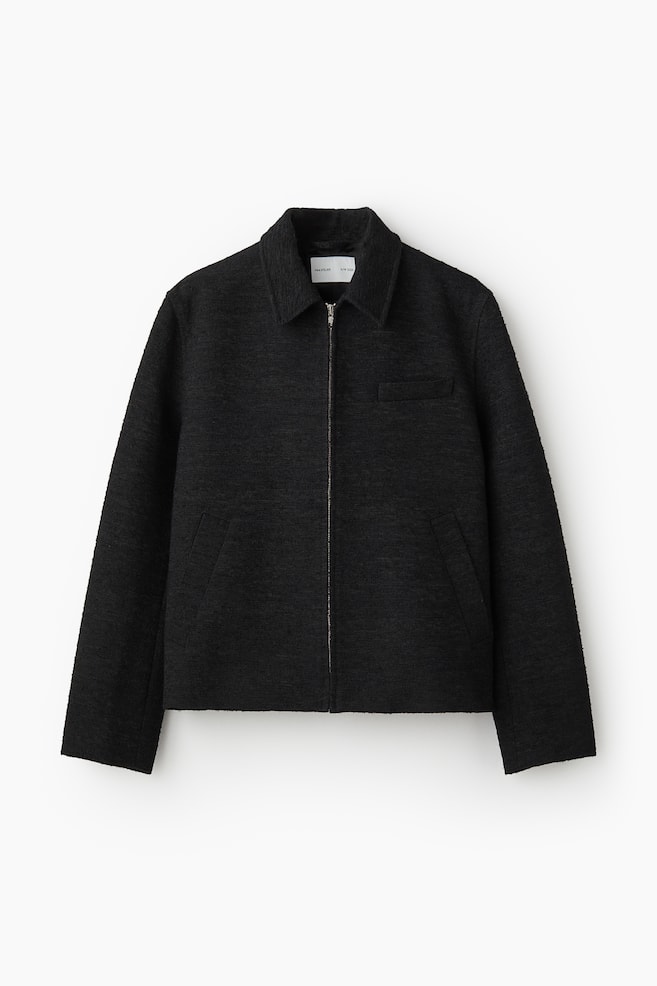 Overshirt mit Reißverschluss und Struktur - Schwarz - 1