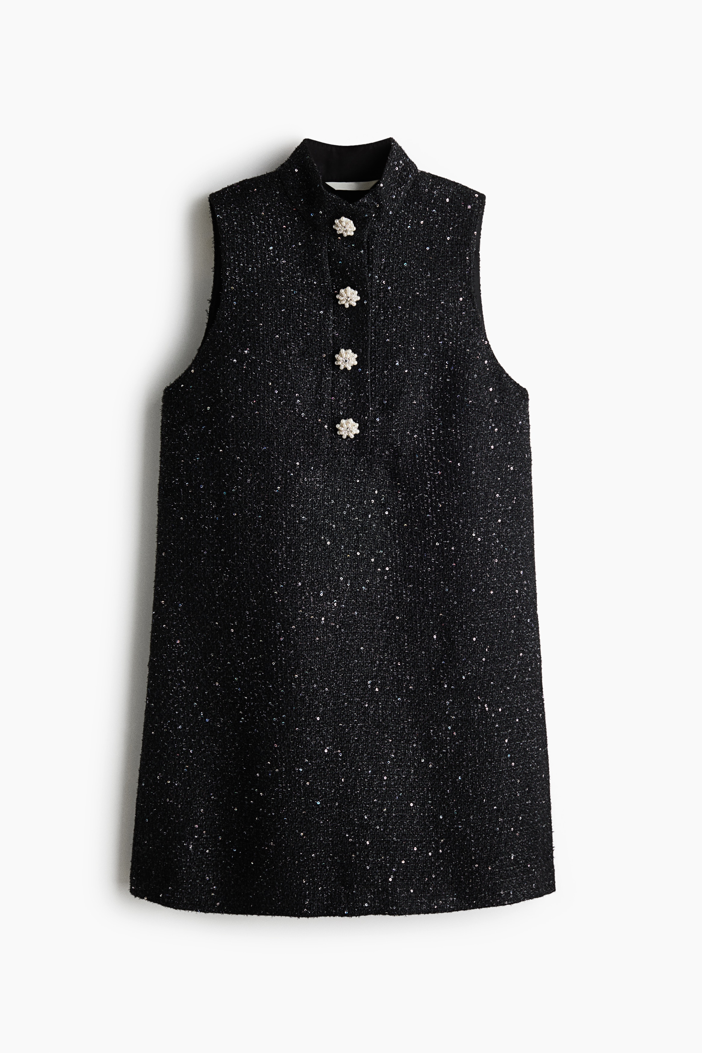 Sequined bouclé-weave dress