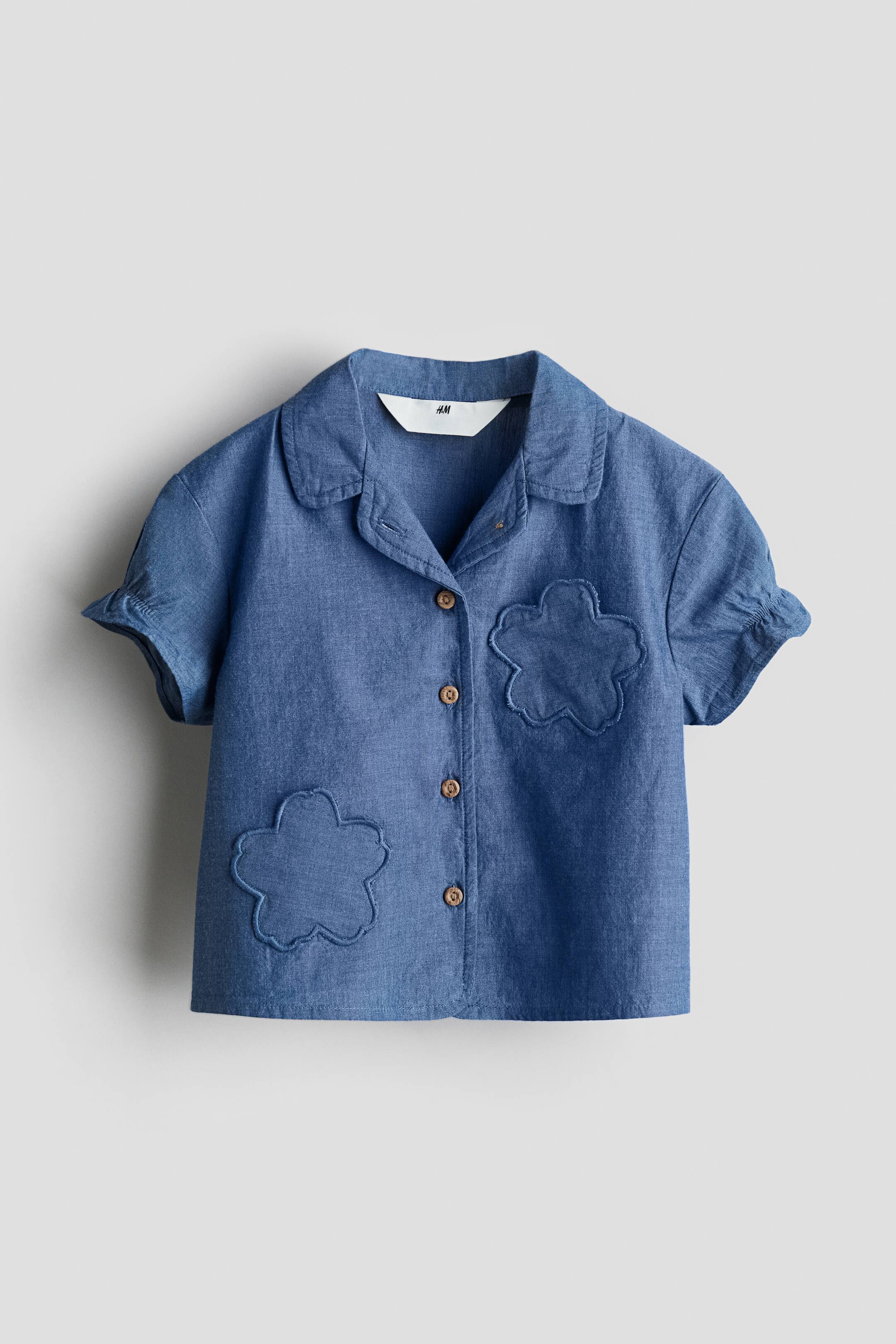 이미지 확대 보기: 포켓 디테일 블라우스 - 블루 - Kids | H&M KR 1