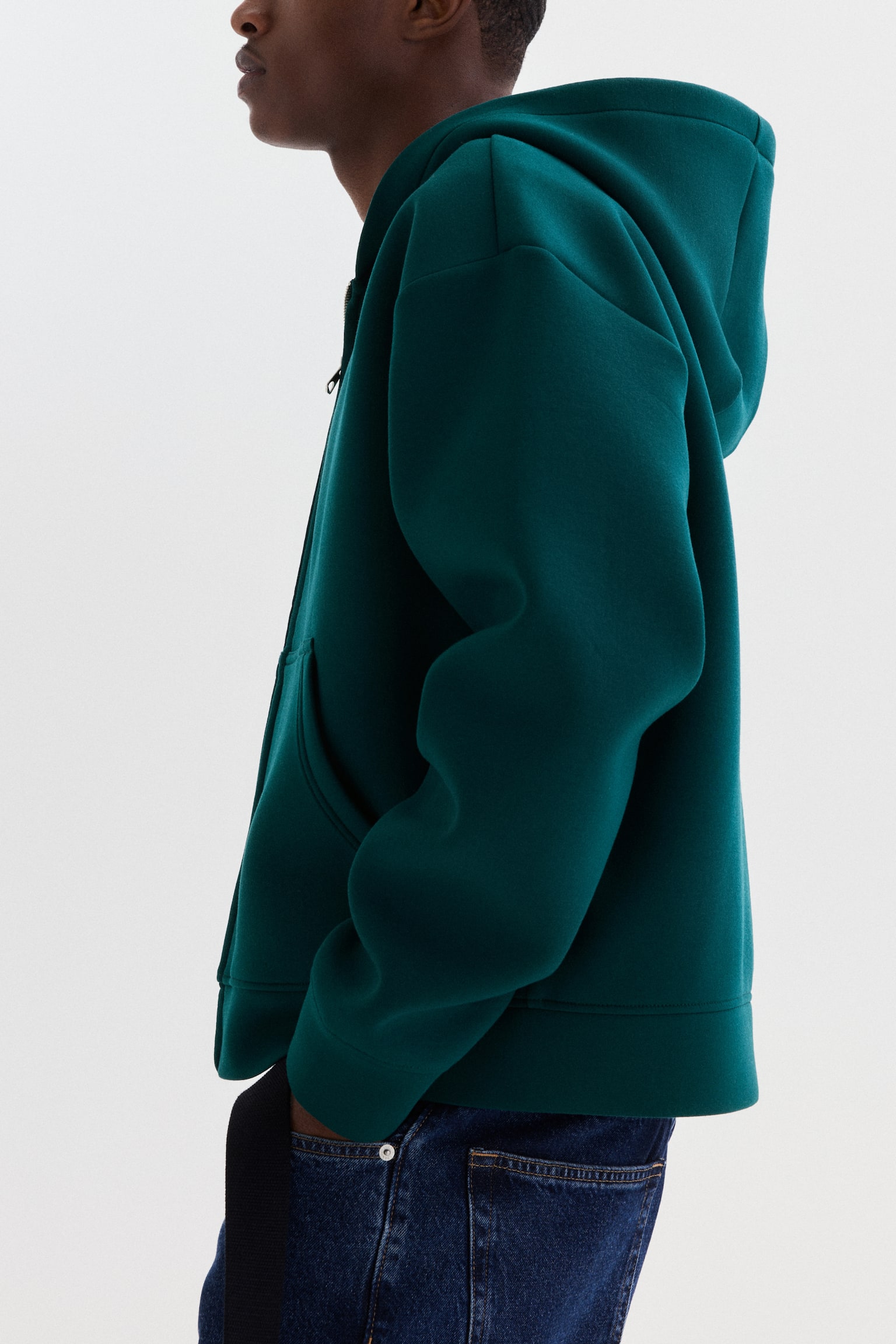 Loose Fit Scuba Zip-through hoodie - Dark teal/Black/Grey marl/Dark brown/Burgundy/Dark blue - 5