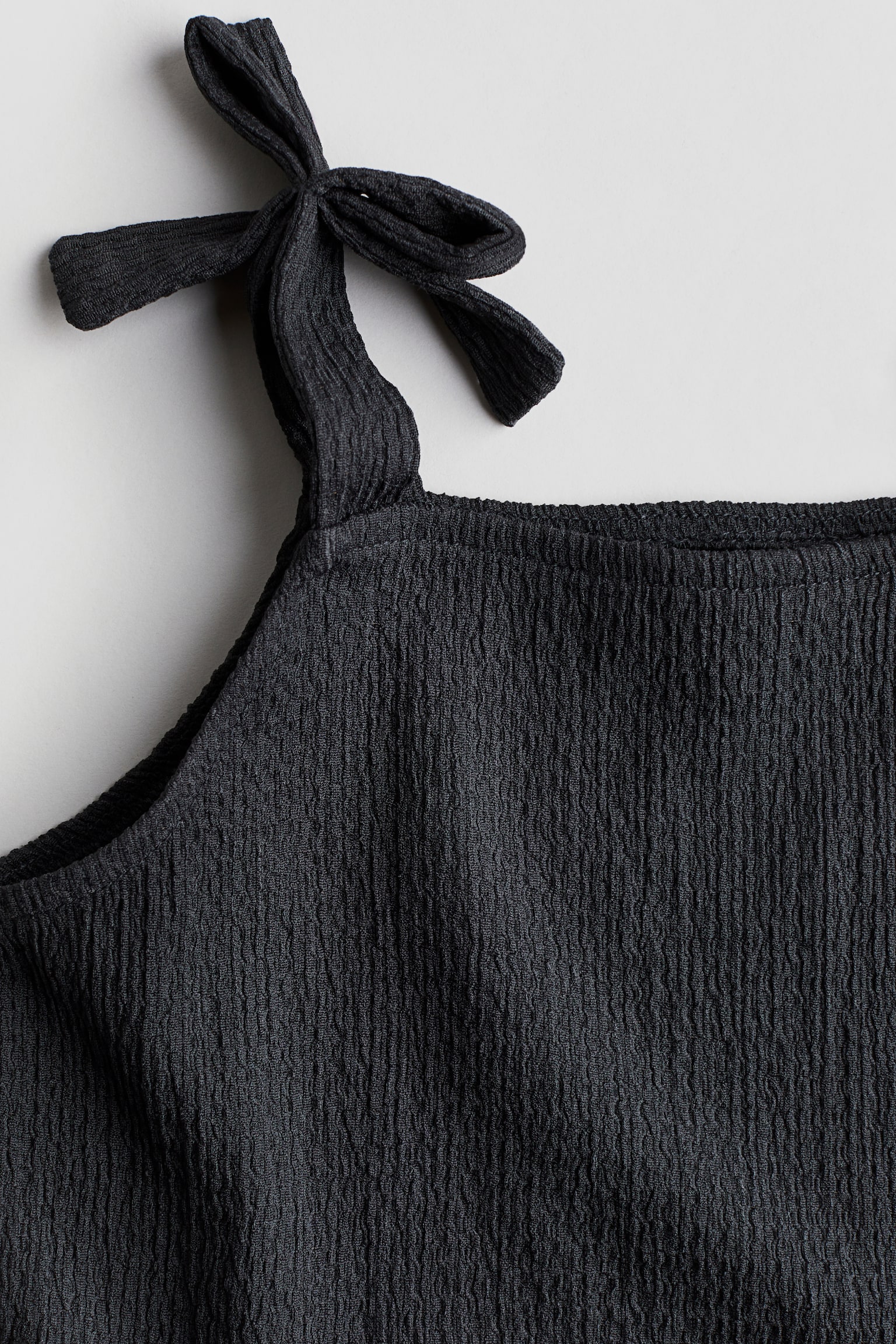 Bow-detail peplum top - Dark grey/Natural white - 2