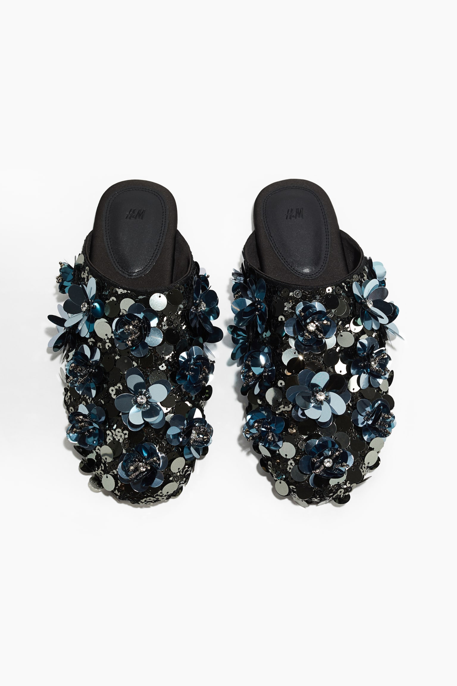 Sequined slippers - Blue/Silver-coloured/Black - 5