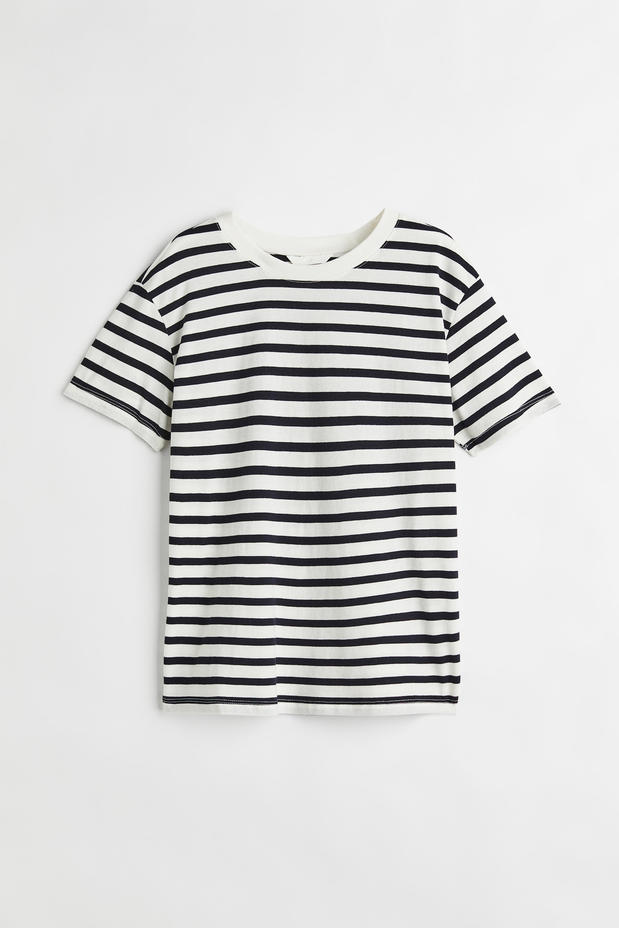 Cotton T-shirt - White Striped - Ladies 