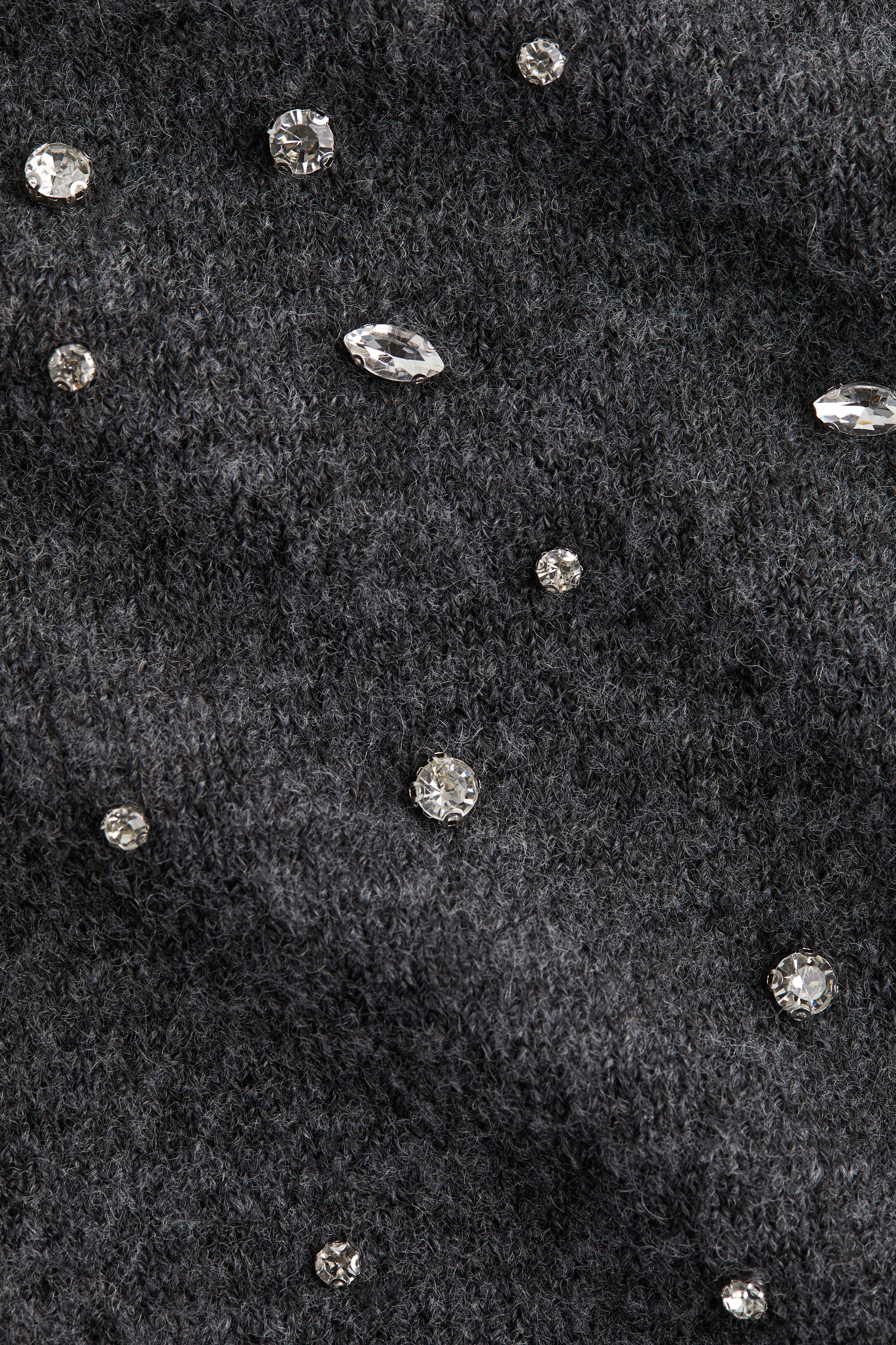 Rhinestone-embellished fine-knit top