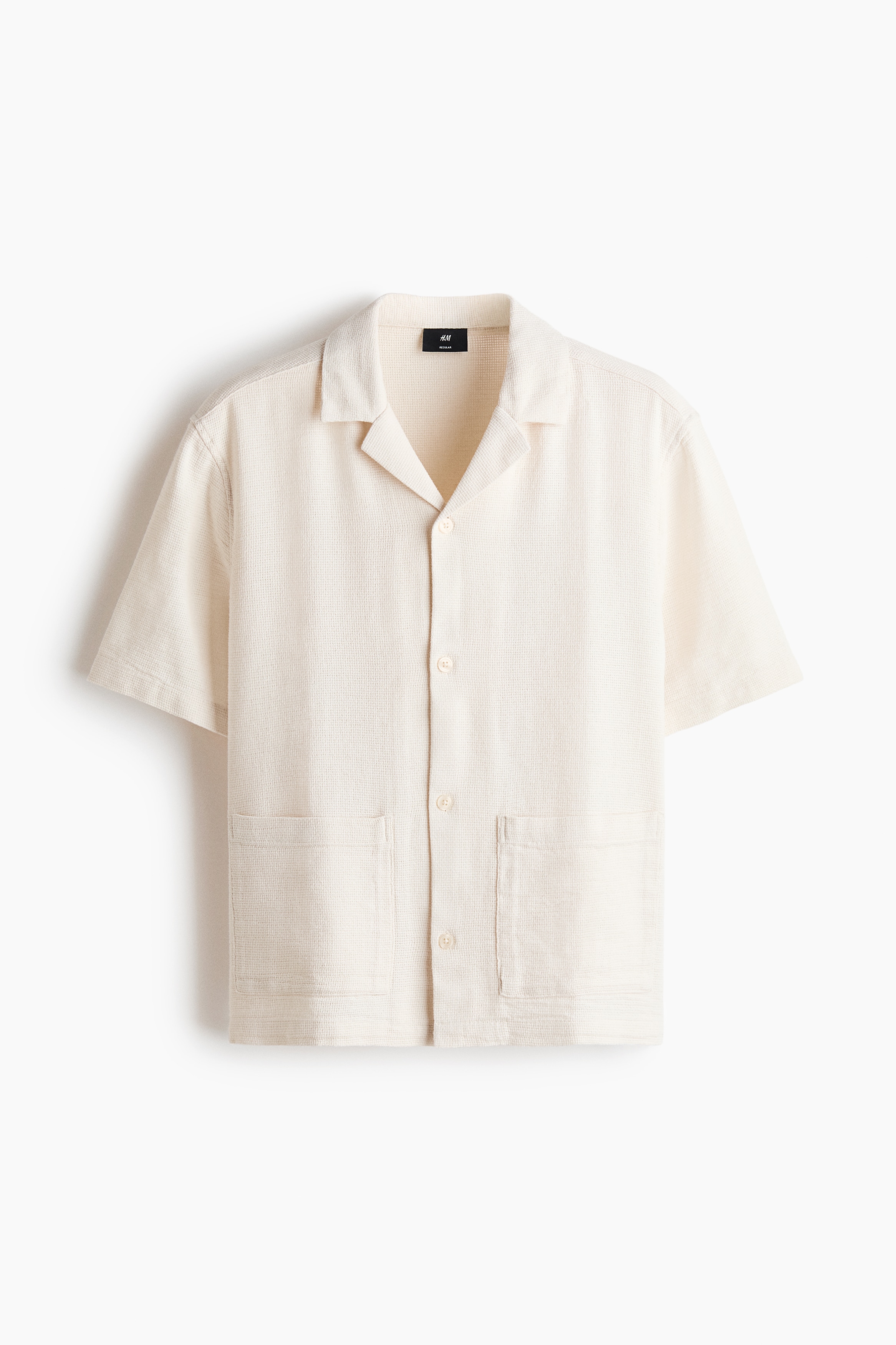 Regular Fit Resort shirt - Cream/Dark khaki green/Cream/Striped