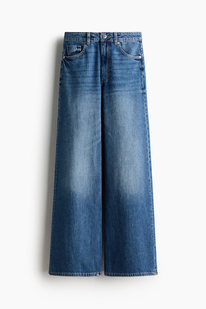 Wide-Leg Ultra High Jeans - Denim blue/Dark denim blue/Ivory - 1