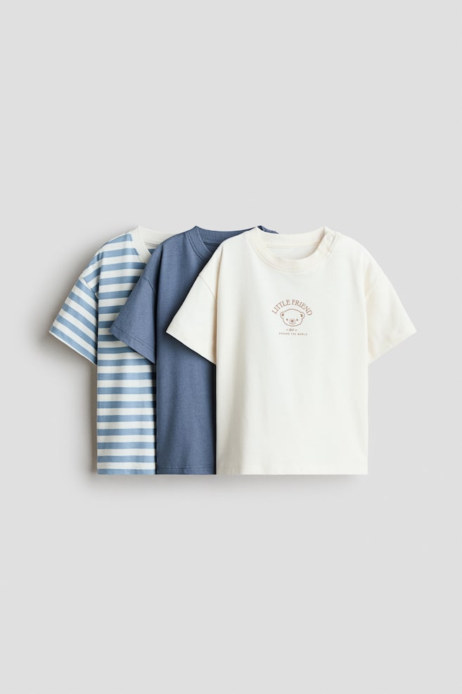 コットンTシャツ 3枚セット - Dusty blue/Little Friend/グリーン／ニューヨーク/グリーン／Good Times - 1