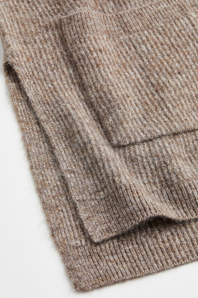 Rib-knit cardigan - Beige marl - 4
