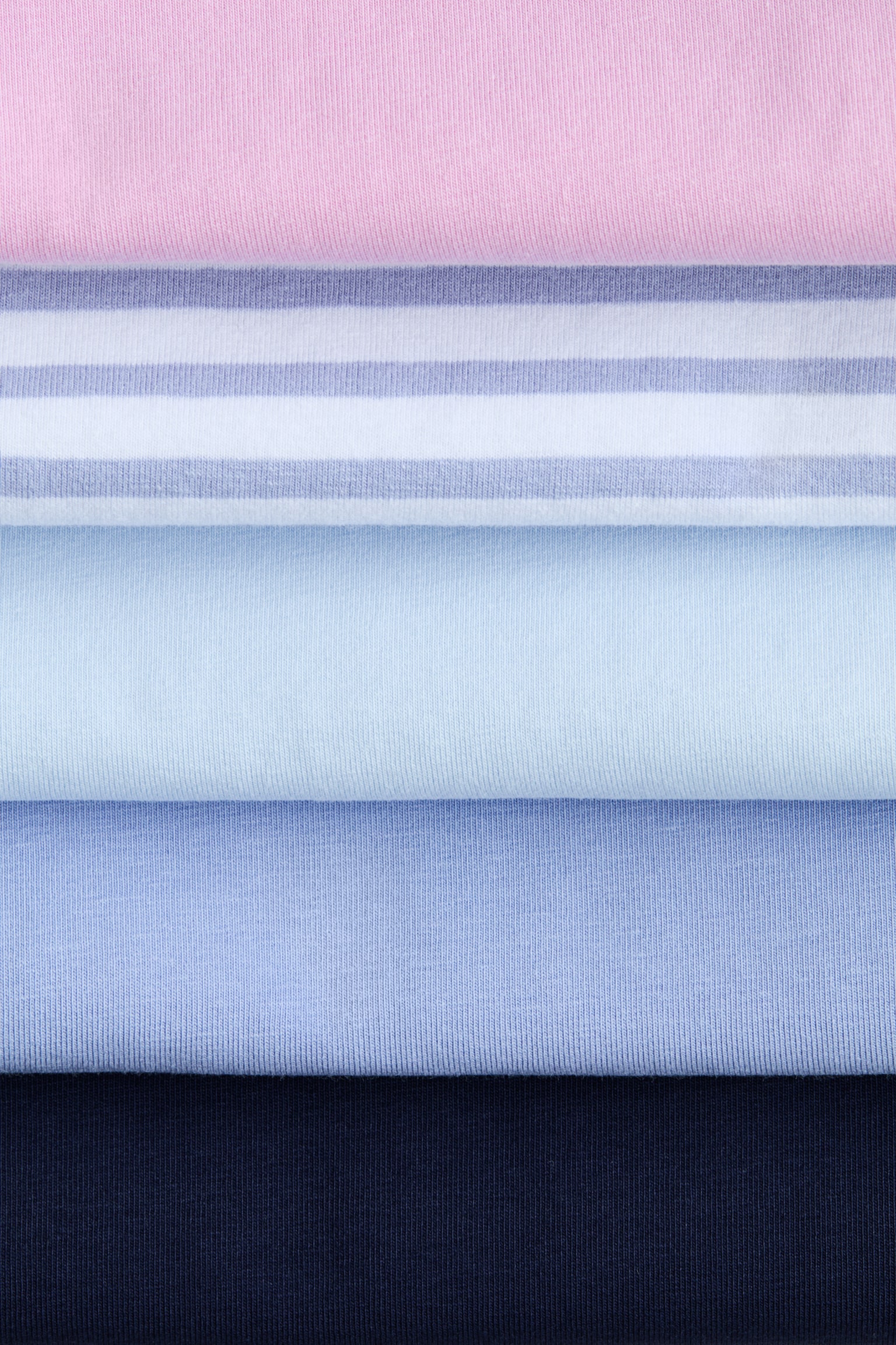 Детские футболки H&M 5-Pack Cotton T-Shirts, цвет: Светлый синий / Полосатый — фото 3
