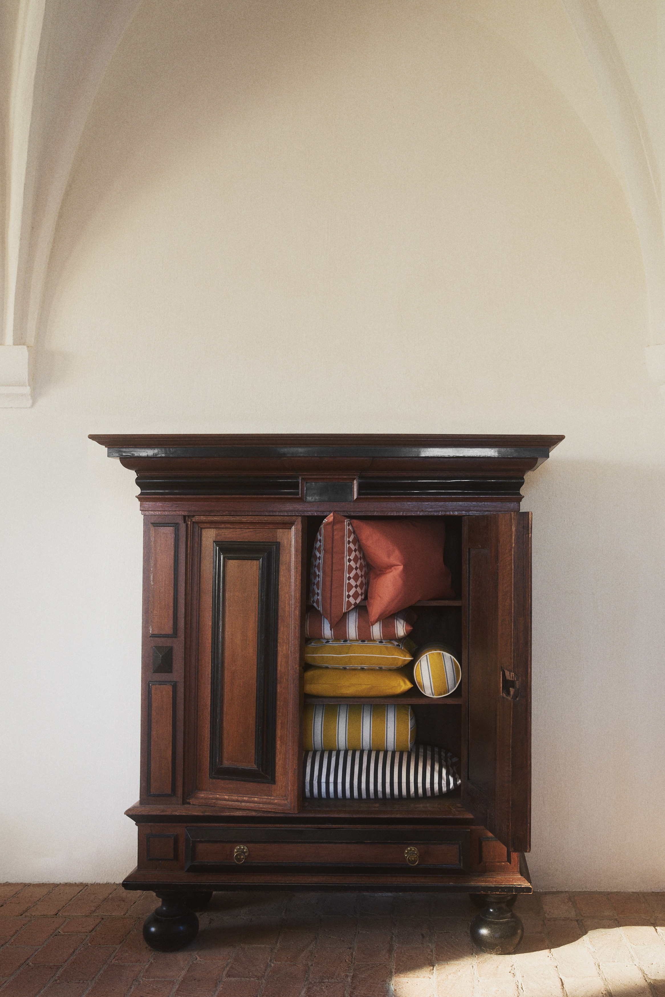 Outdoor cushion cover - Terracotta/Yellow/Green/Light beige