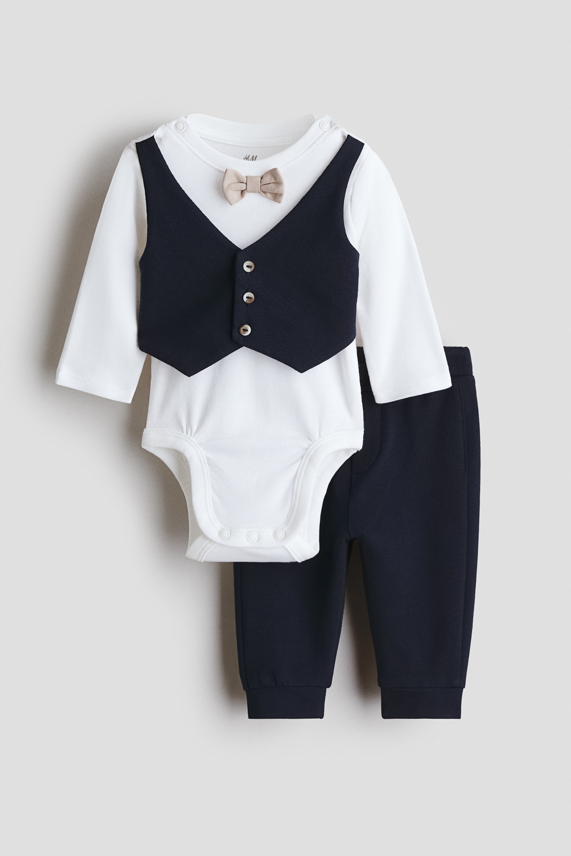View larger image: 2-piece dressy set - Navy blue/White - Kids | H&M 1