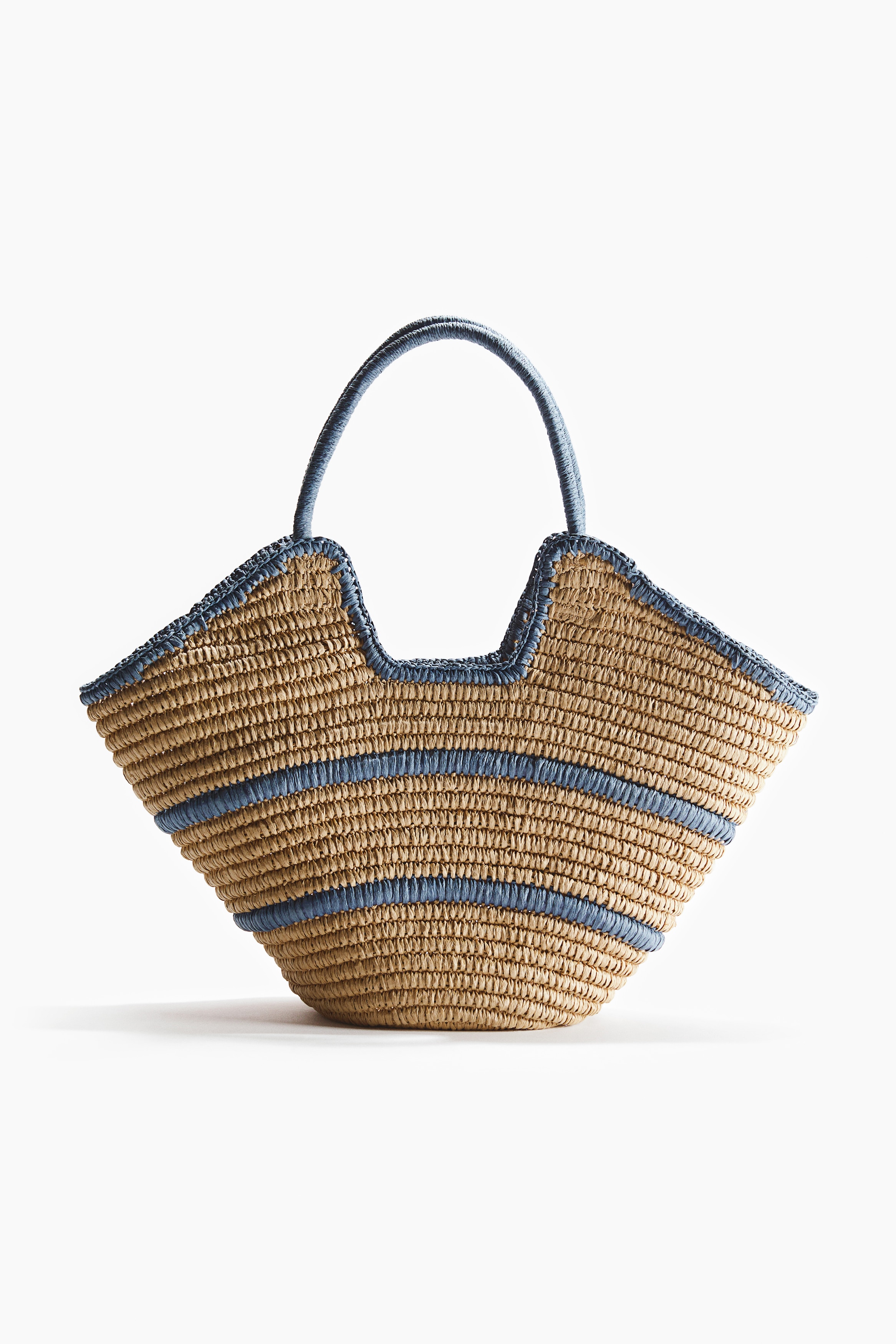 Capazo de paja - Beige claro/Rayas/Beige