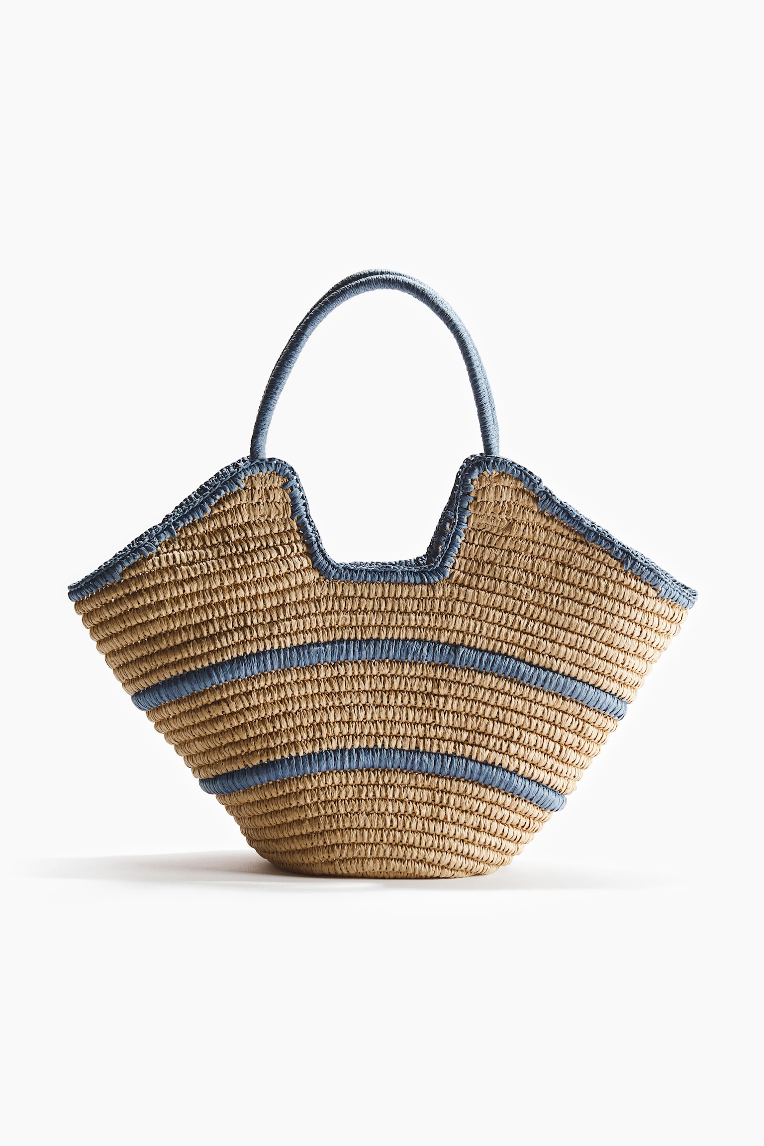 Straw shopper - Light beige/Striped - 1