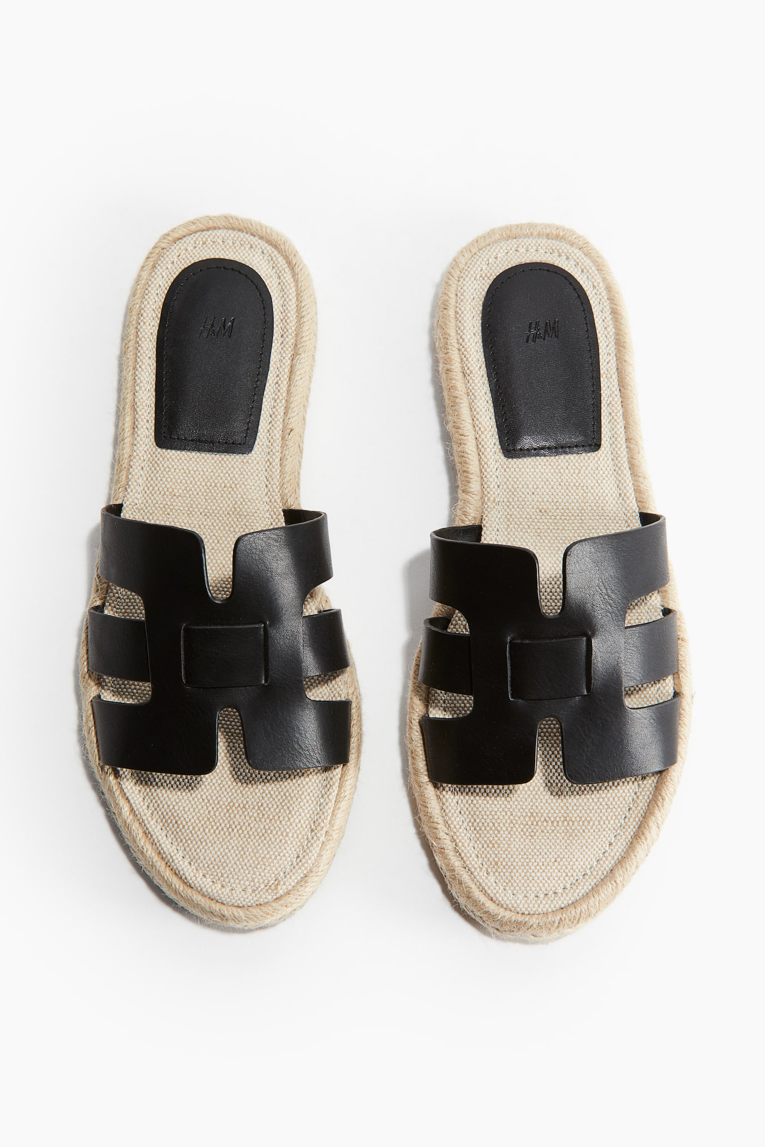 Espadrille Sandals - Black/Gold colour/Beige/Brown - 1