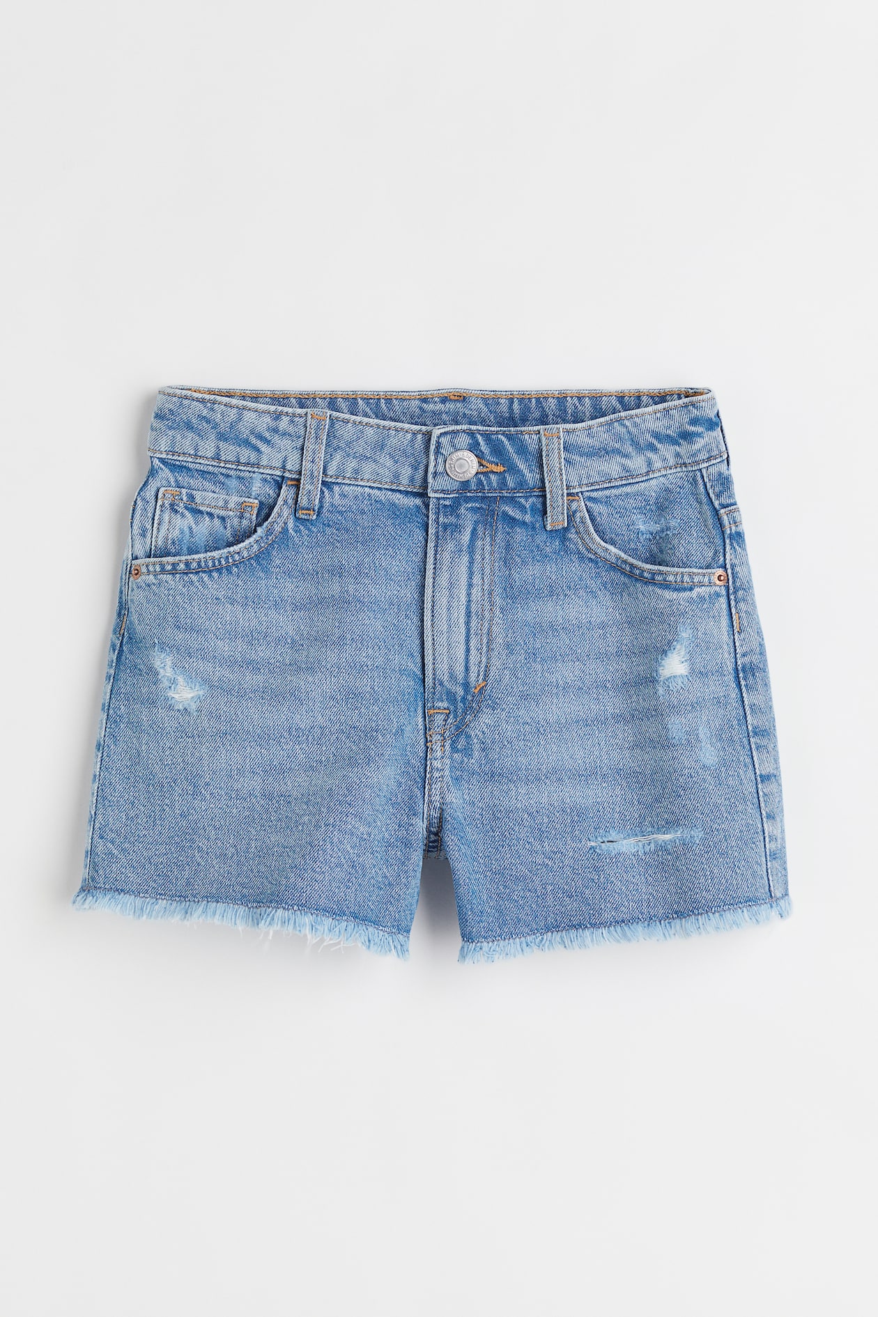 Relaxed Fit High Denim Shorts - High waist - Short - Light denim blue ...