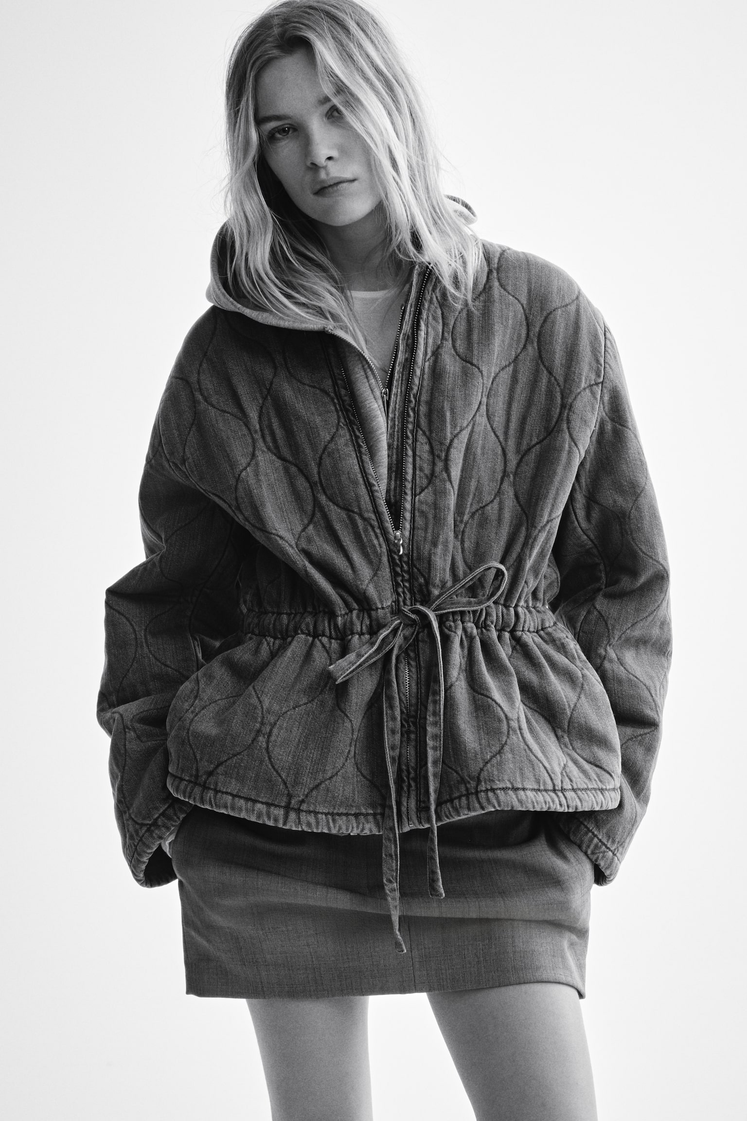 ז'קט ג'ינס קווילט - כחול ג'ינס/כחול ג'ינס כהה - 5