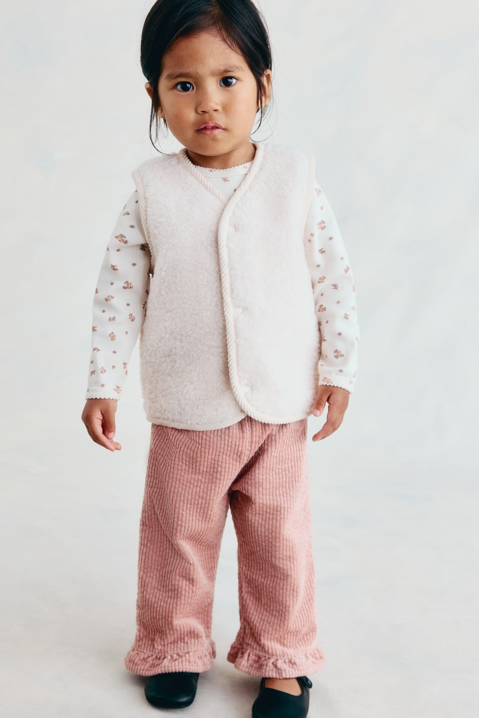 Детский жилет H&M Wool-Blend Teddy Fleece Vest, цвет: Кремовый — фото 3