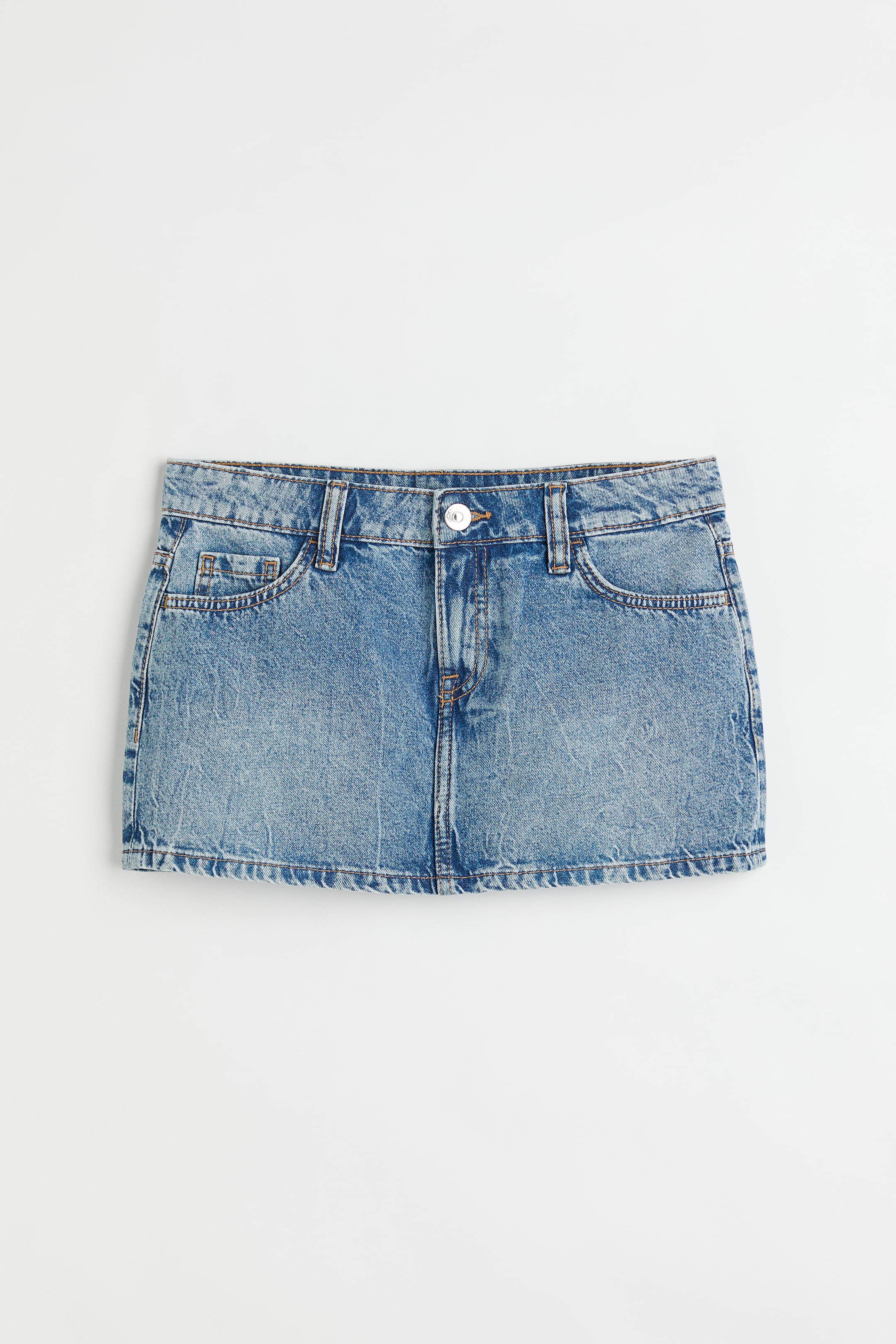 Mini skirt - Low waist - Short - Light denim blue - Ladies | H&M GB