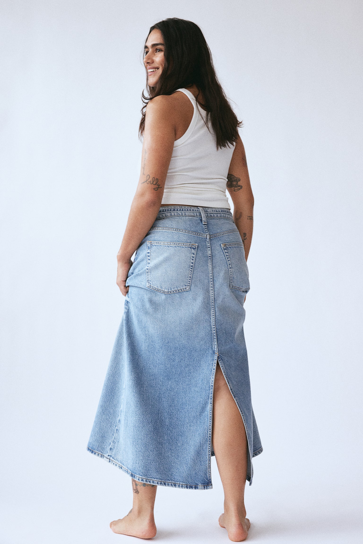 Feather Soft Denim skirt - Light denim blue/Pale denim blue - 6