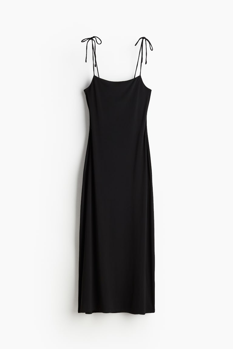 Women's White/striped Tie-shoulder-strap Midi Dress | H&M US
