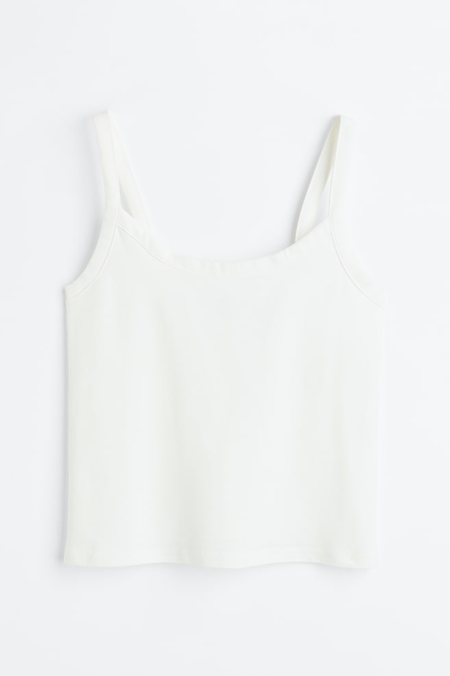 Cotton vest top - White/Beige/Black - 2
