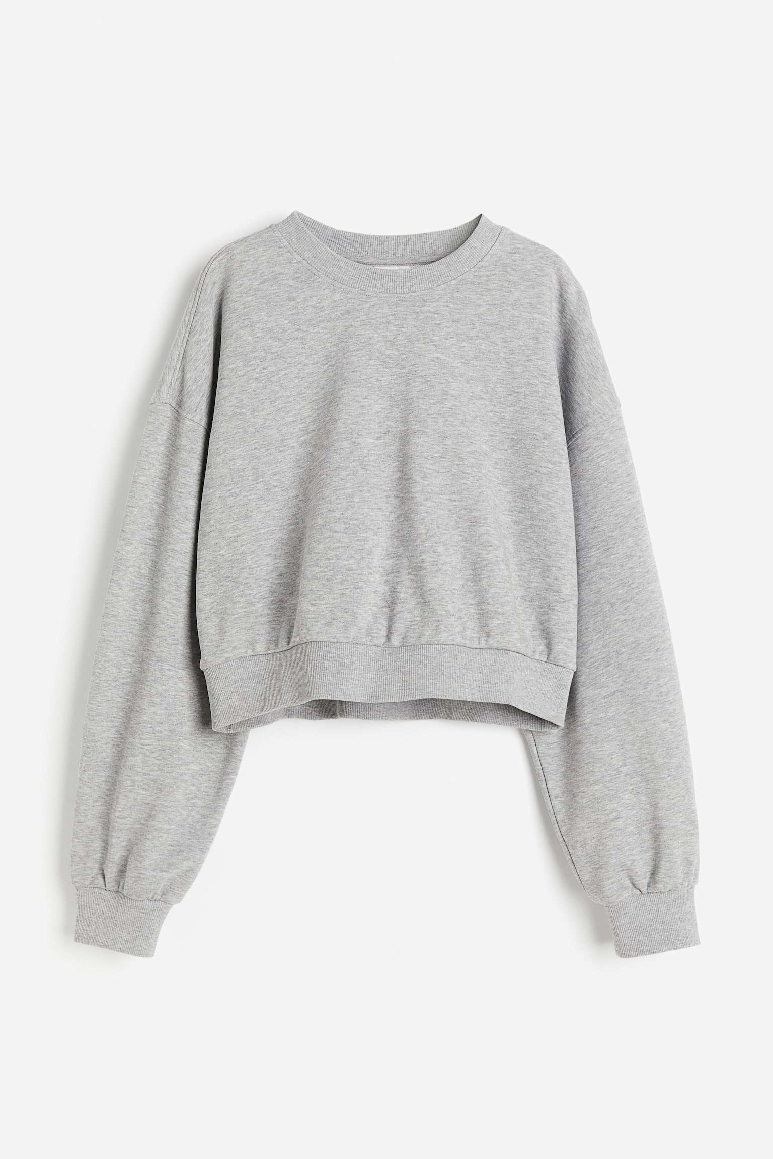 Cropped sweatshirt - Light grey marl/Blue/Light pink - 1