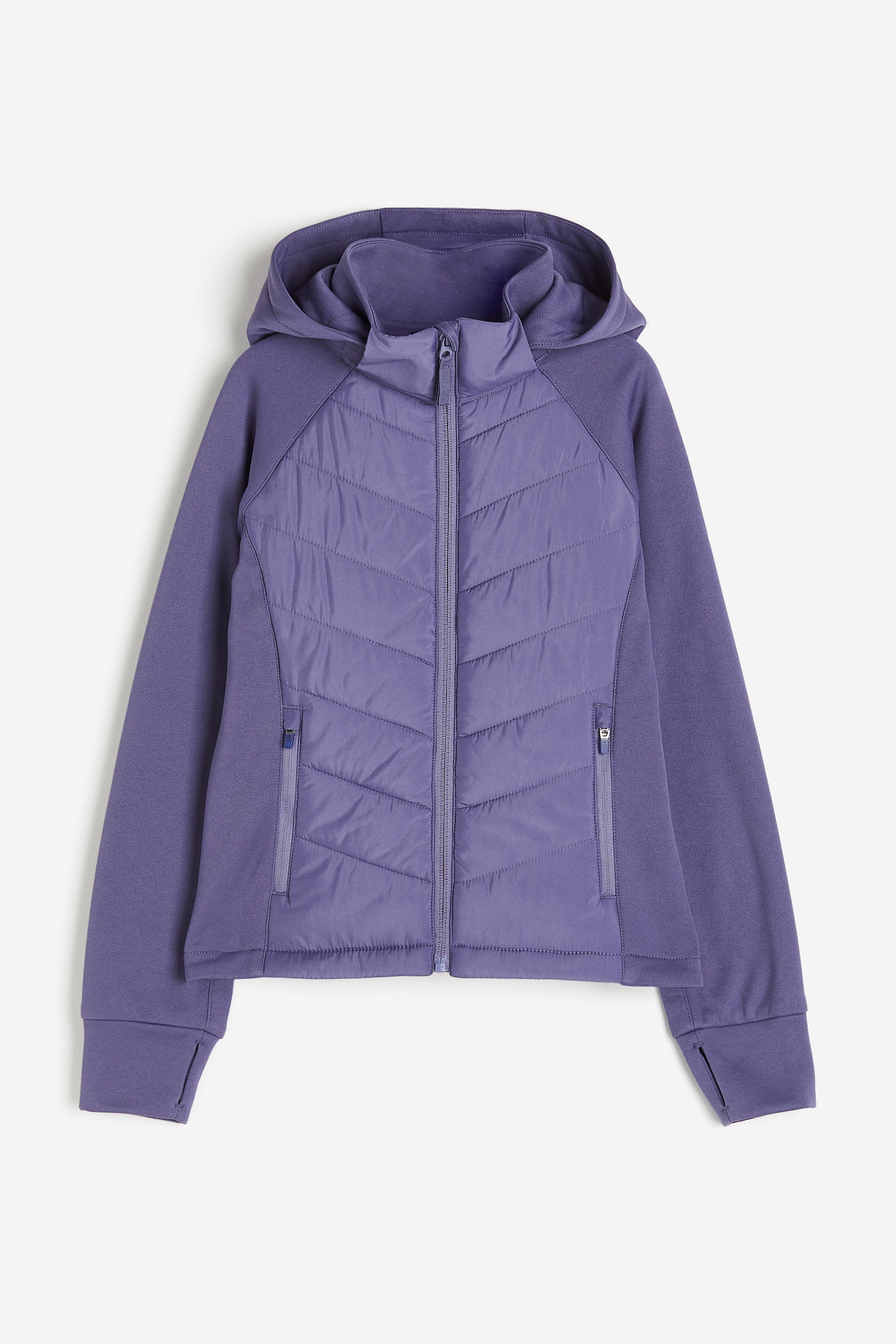 Padded Activewear Jacket - Purple/Black - 1