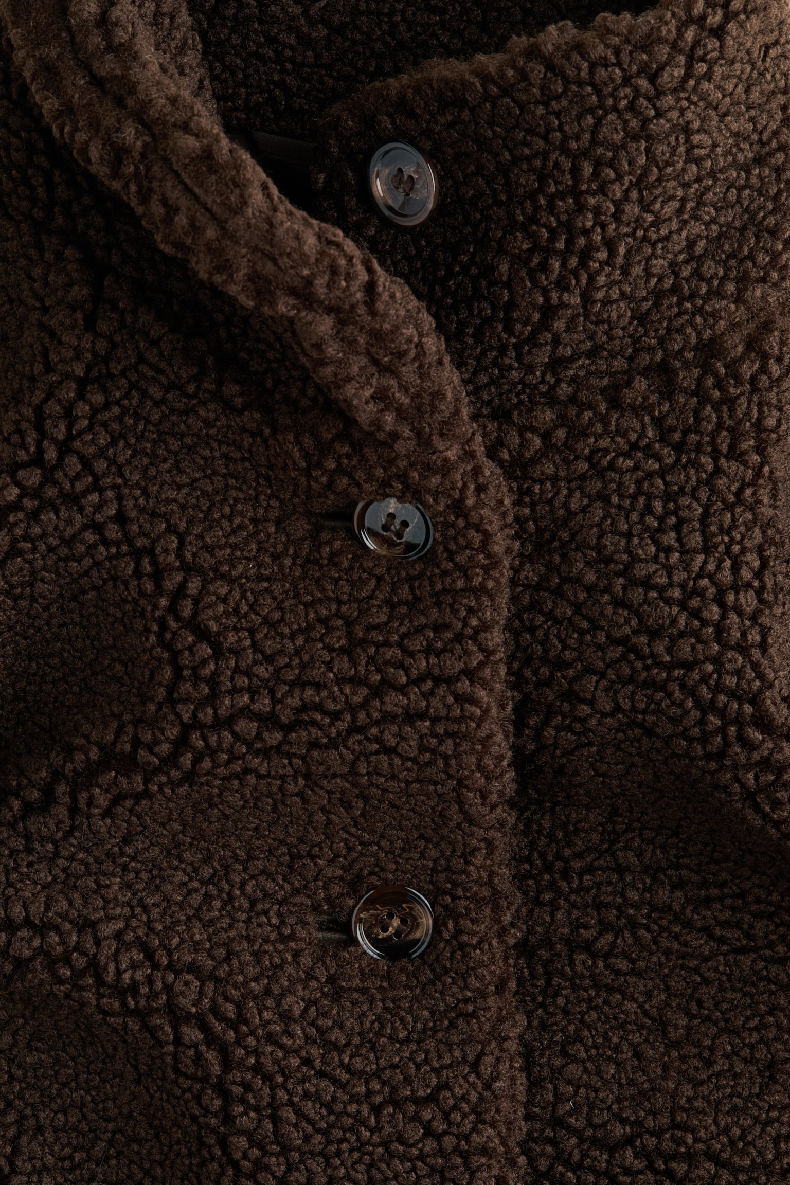 Pelüş Ceket - Koyu kahverengi/Krem - 4