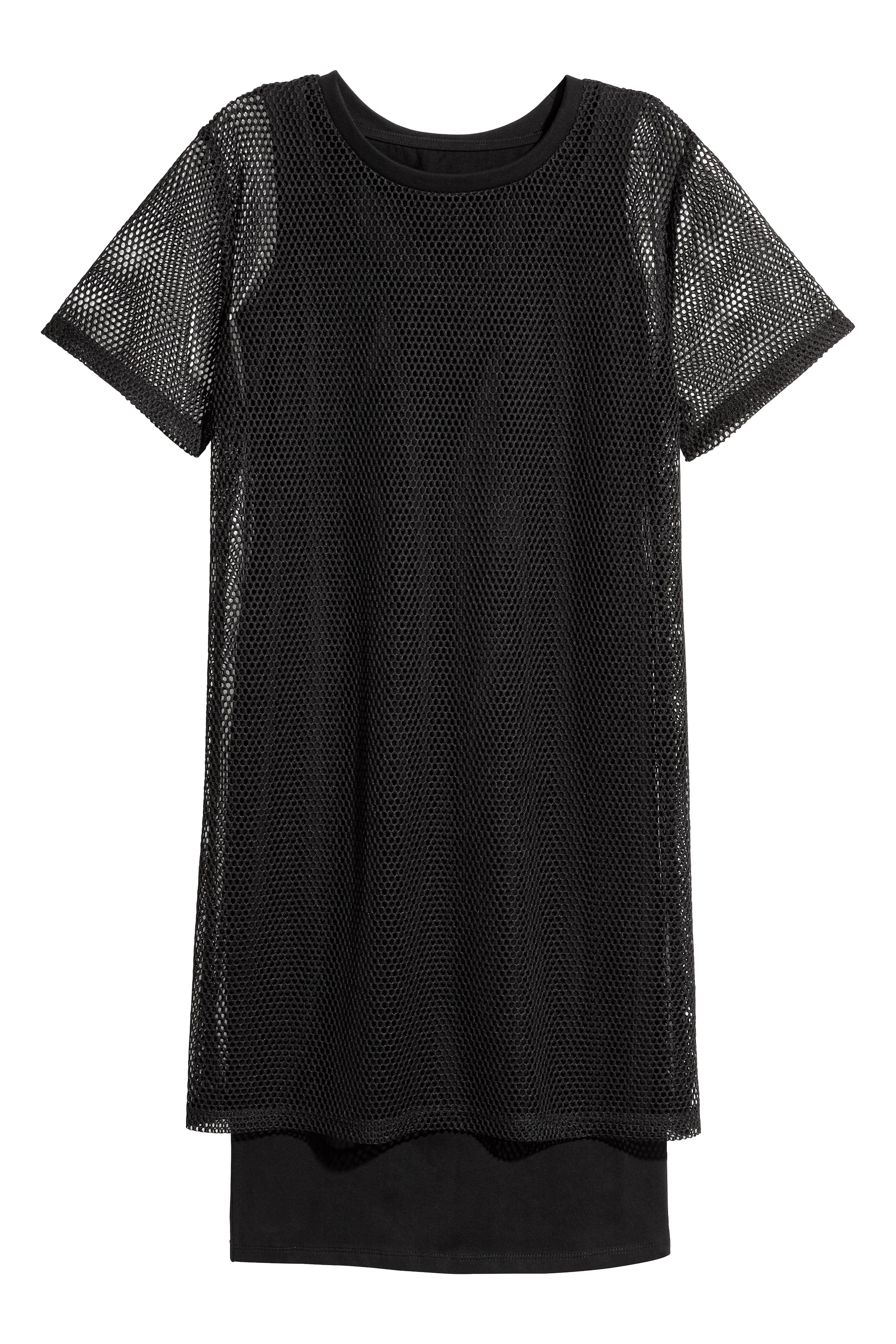 Visa större bild: T-shirtklänning i mesh - Svart - DAM | H&M SE 1