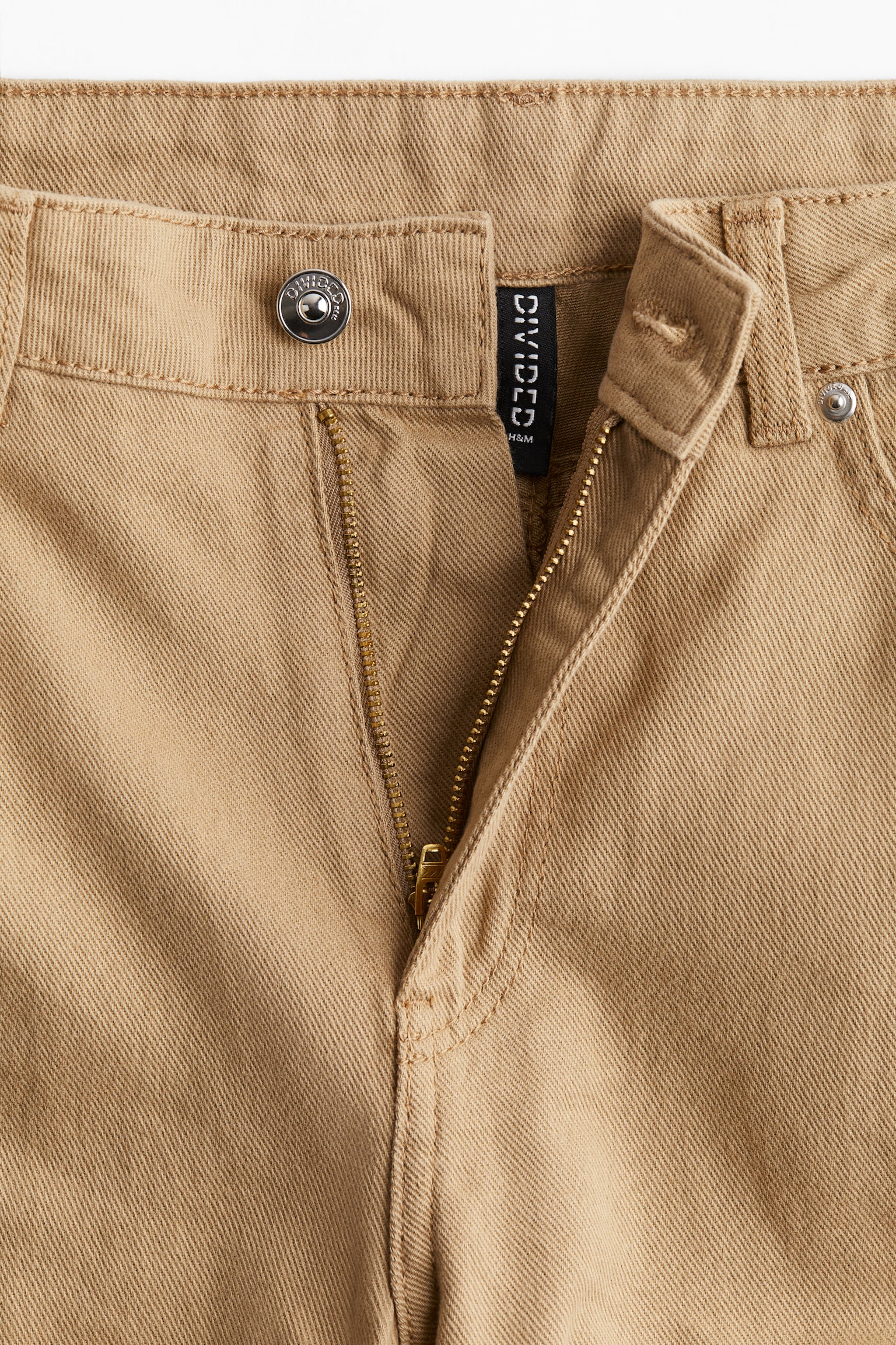 Barrel-leg twill trousers - Dark beige/Khaki green/Black - 3