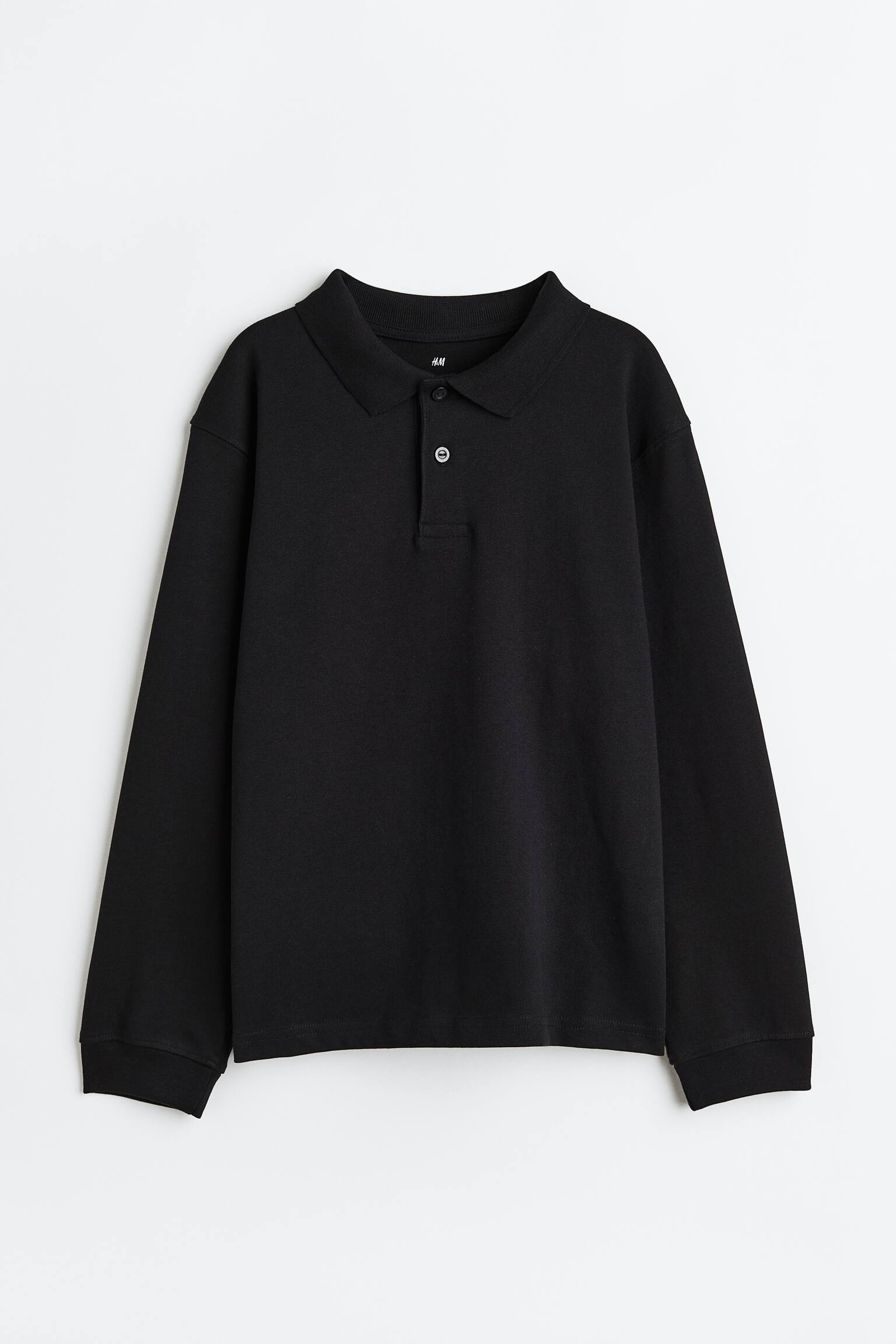 Cotton rugby shirt - Black - 1