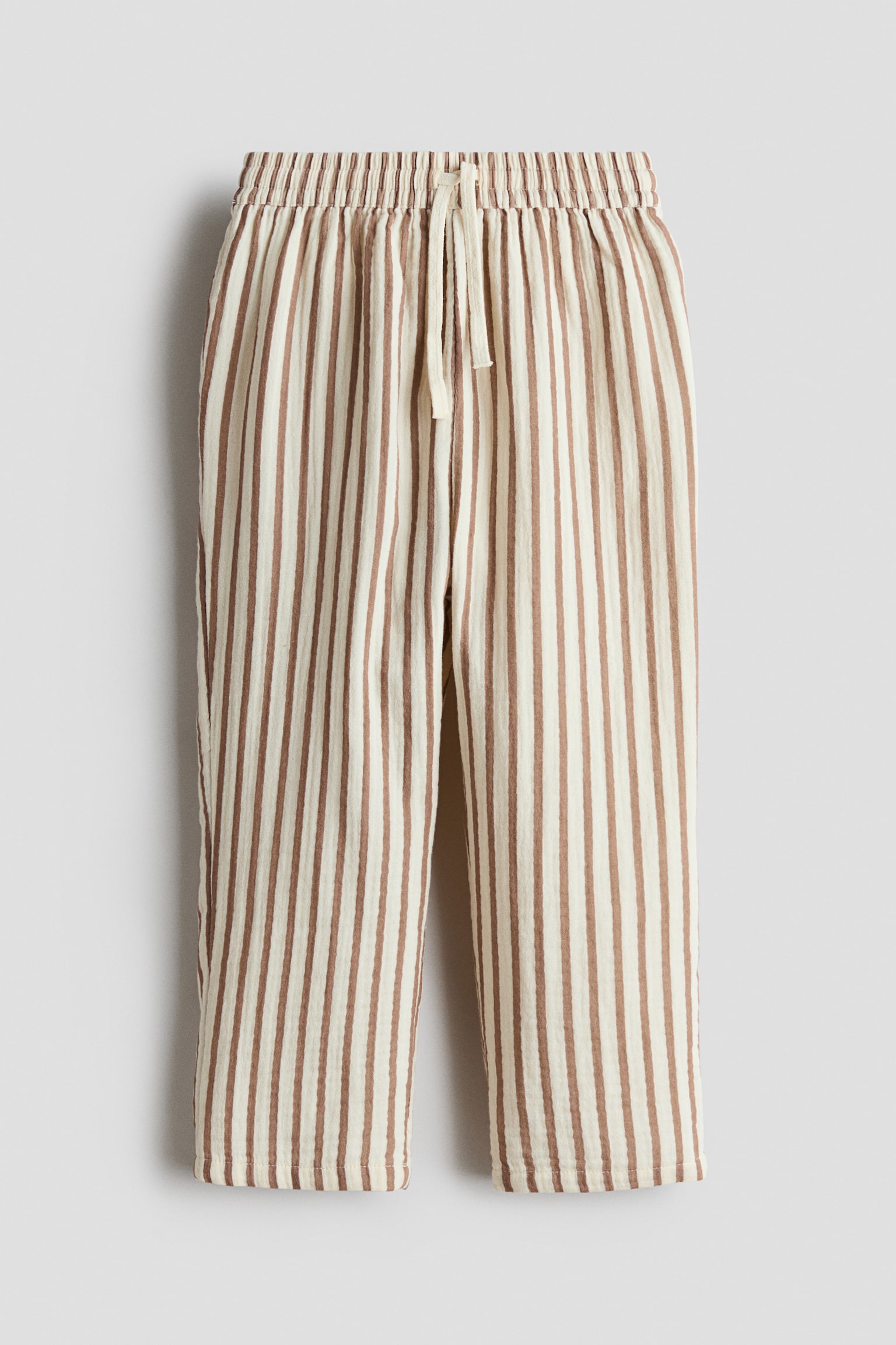 Cotton muslin joggers - Cream/Striped/Navy blue/Light dusty green/Light brown - 1
