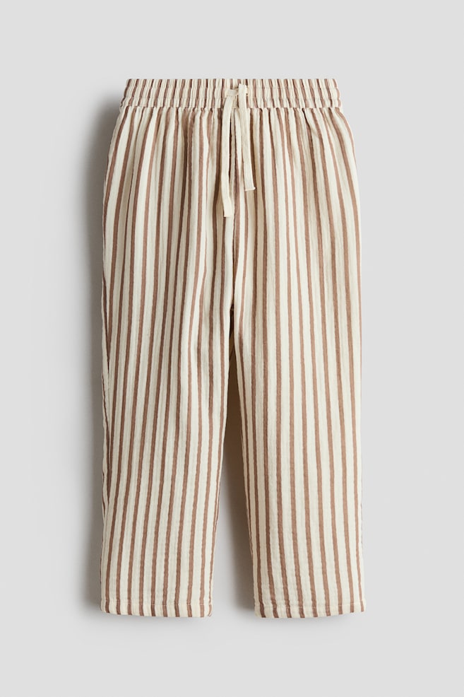 Joggpants aus Baumwollmusselin - Cremefarben/Gestreift/Helles Mattgrün/Marineblau/Hellbraun - 1