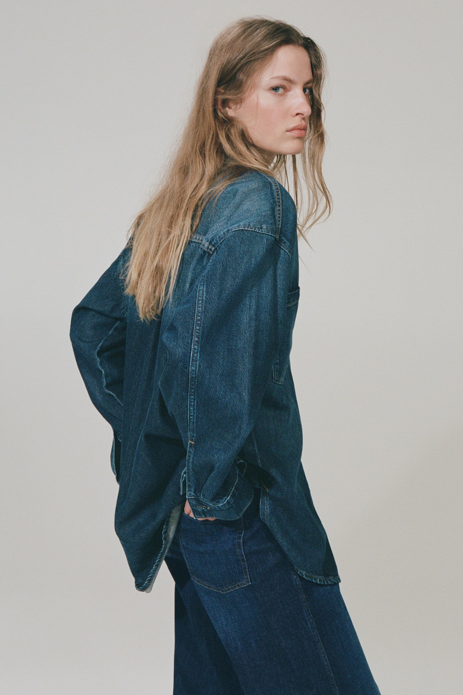 Wide High Jeans - Синій денім/Синій денім/Світло-блакитний денім/Світло-бежевий - 3