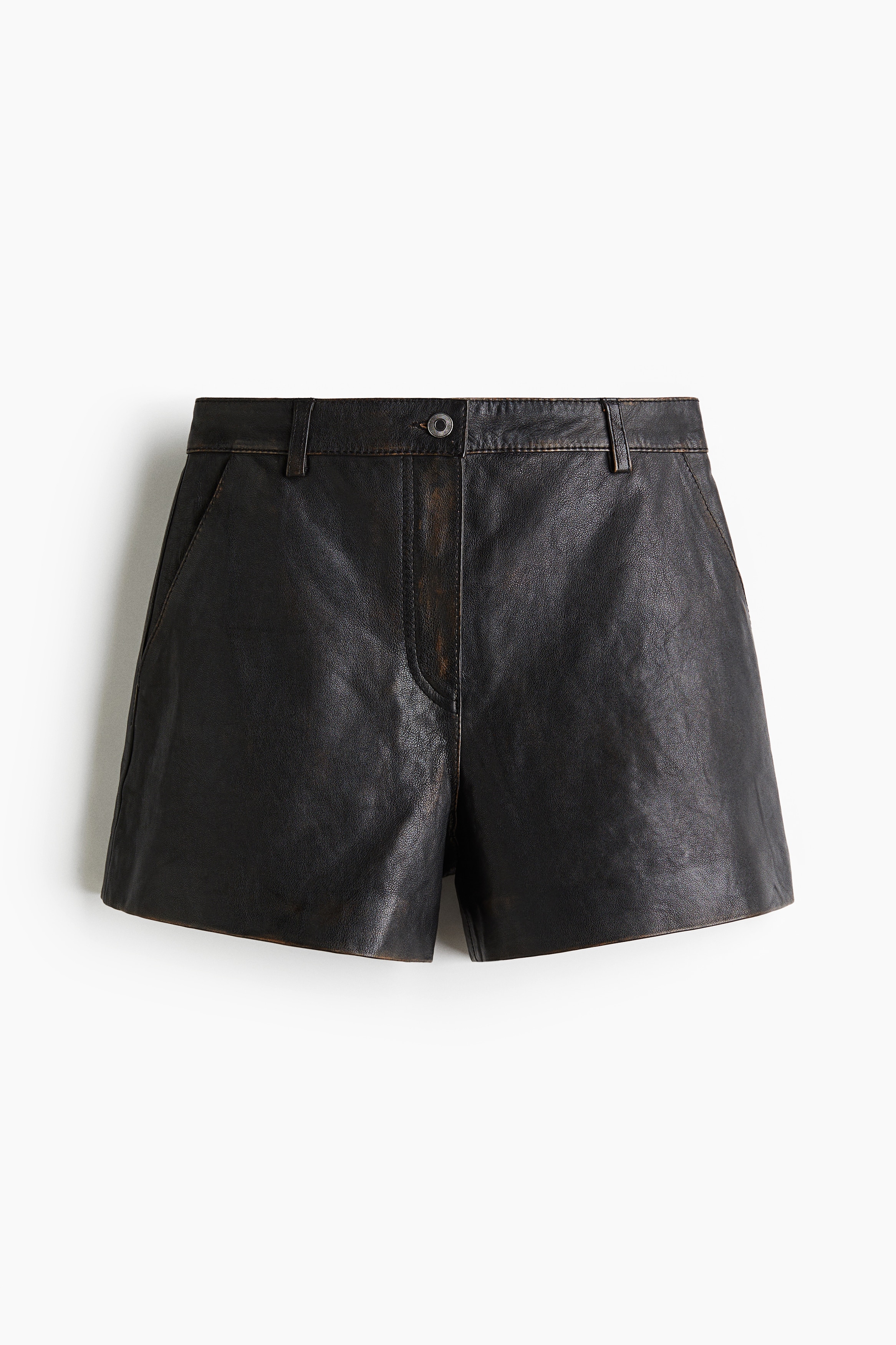 Leather Shorts - Dark brown