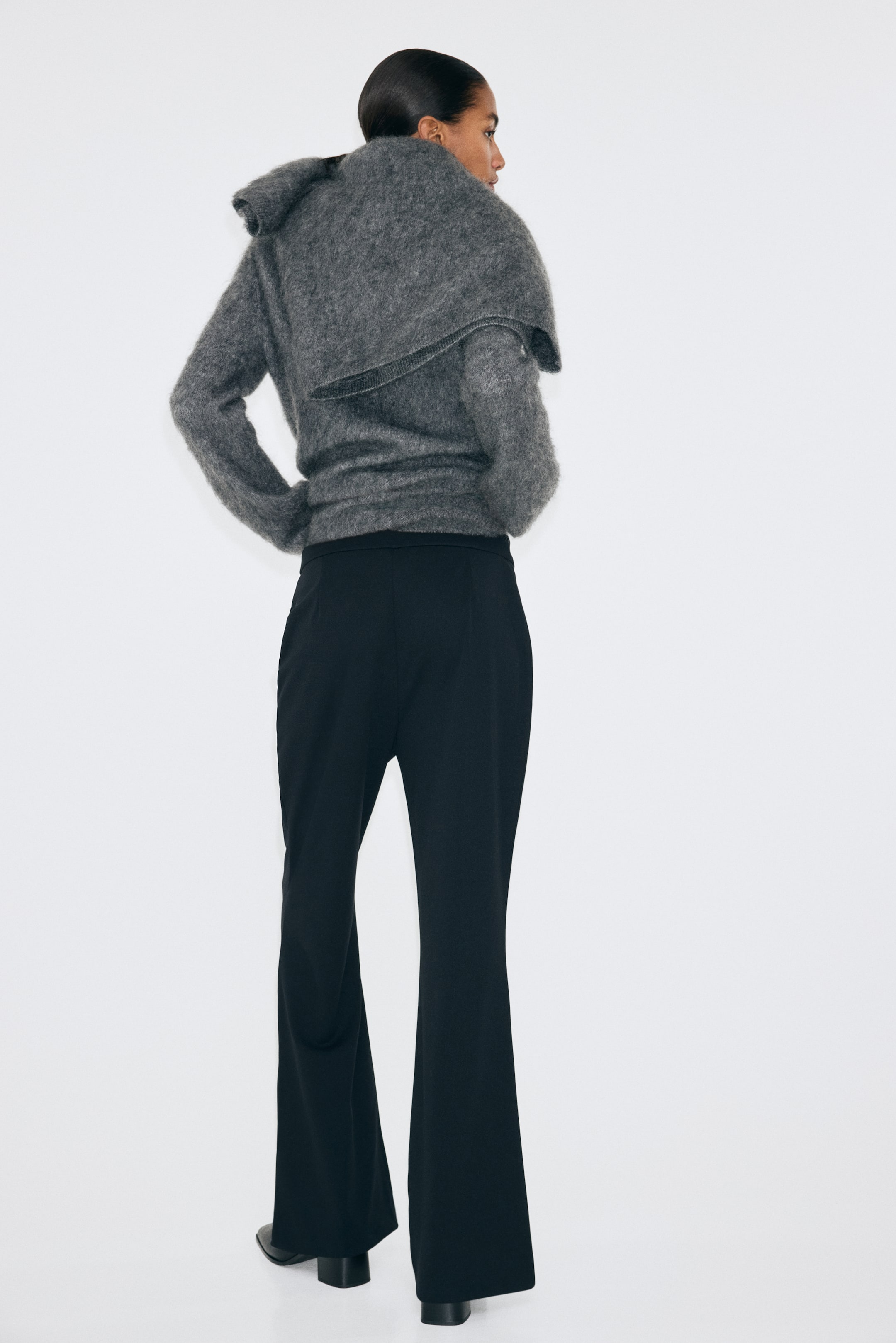 View larger image: Bootcut Crease-Front Pants - Black - Ladies | H&M PH 3