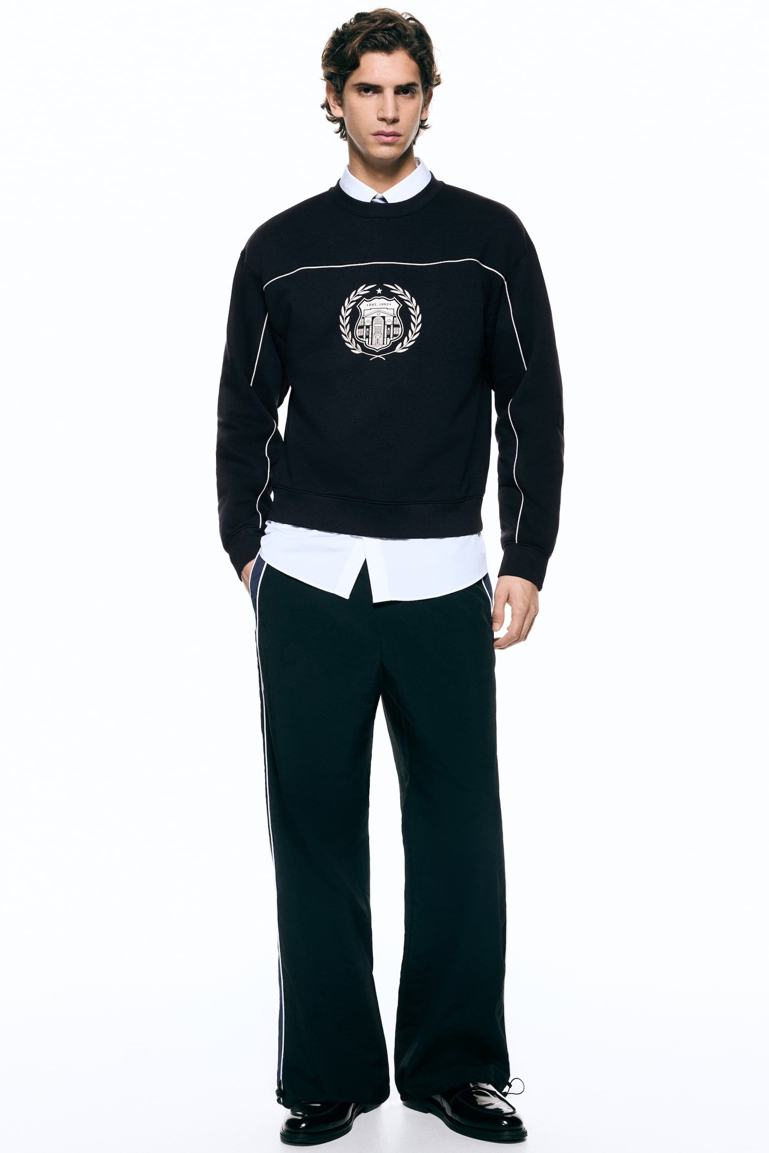 Loose Fit Sweatshirt - Dark blue/Grey marl - 1