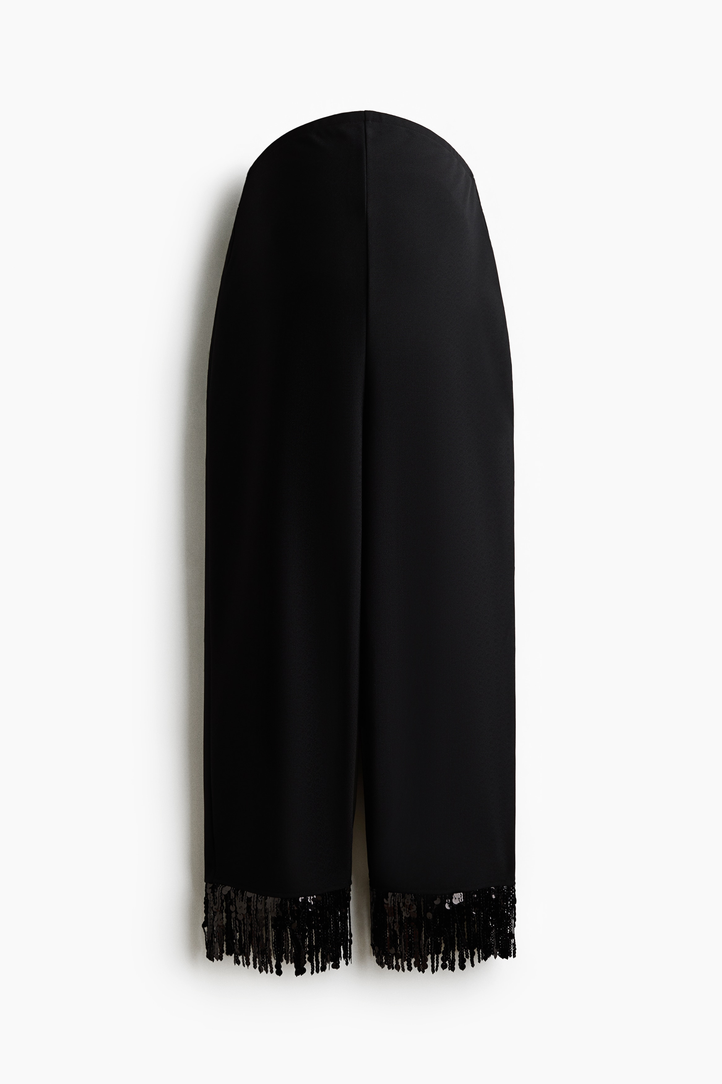 MAMA Sequin-fringed crêpe trousers