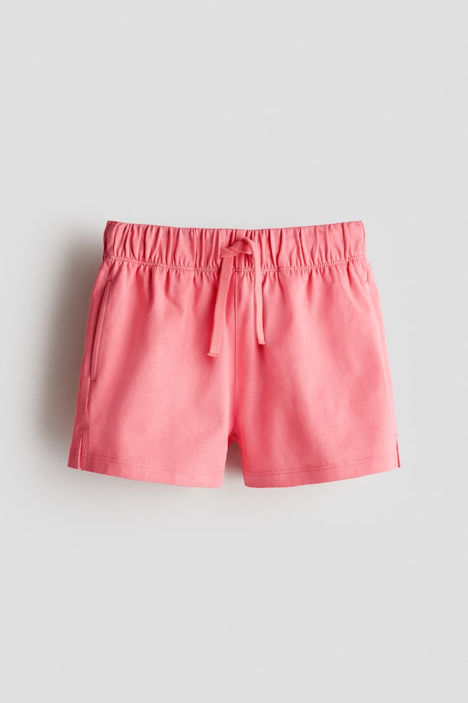 Shorts aus Baumwolljersey - Korallenrosa/Weiß/Schwarz gestreift/Dunkelgrau/Hellblau - 1