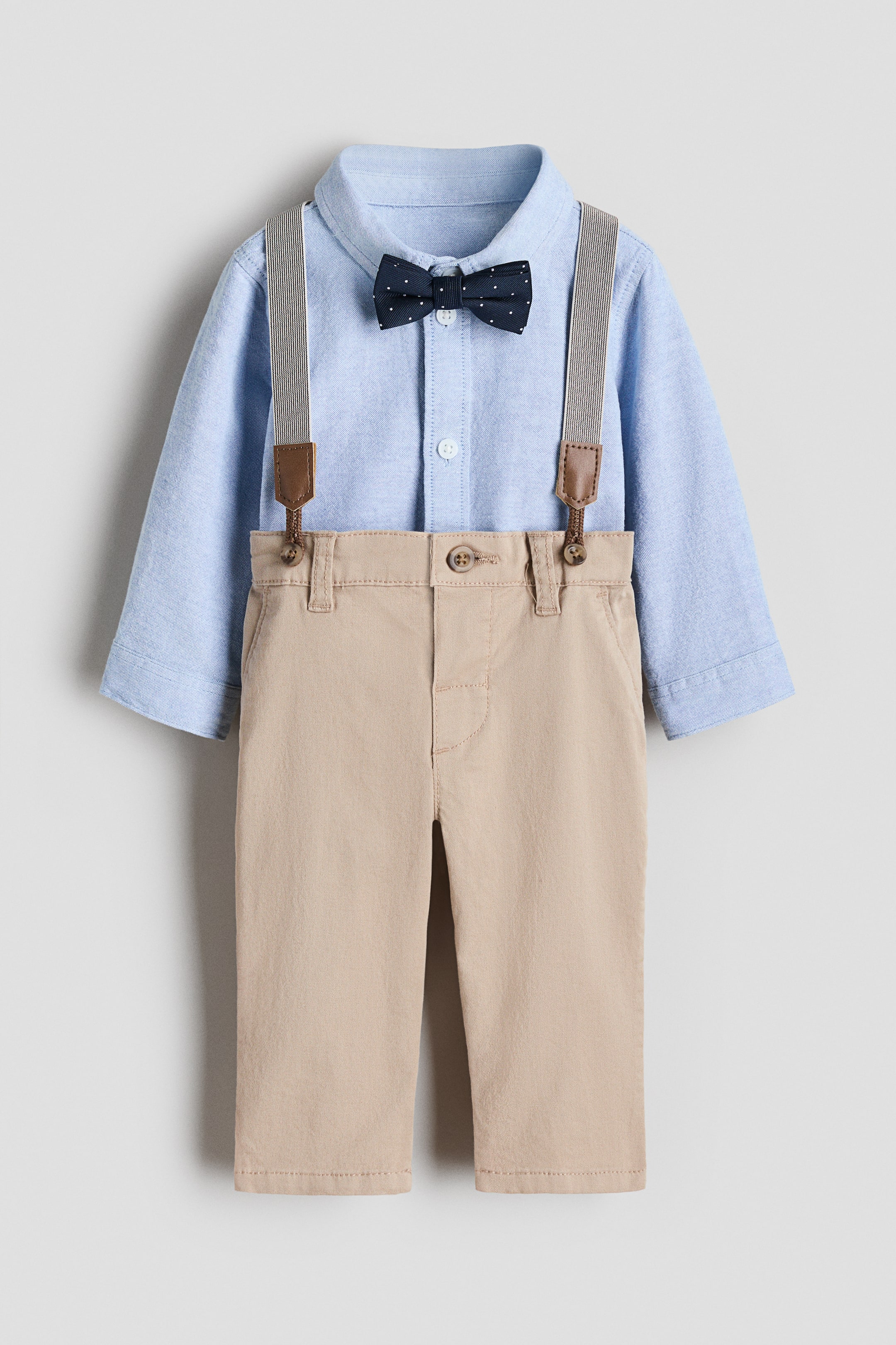 View larger image: 4-piece dressy set - Light blue/Light beige - Kids | H&M 1