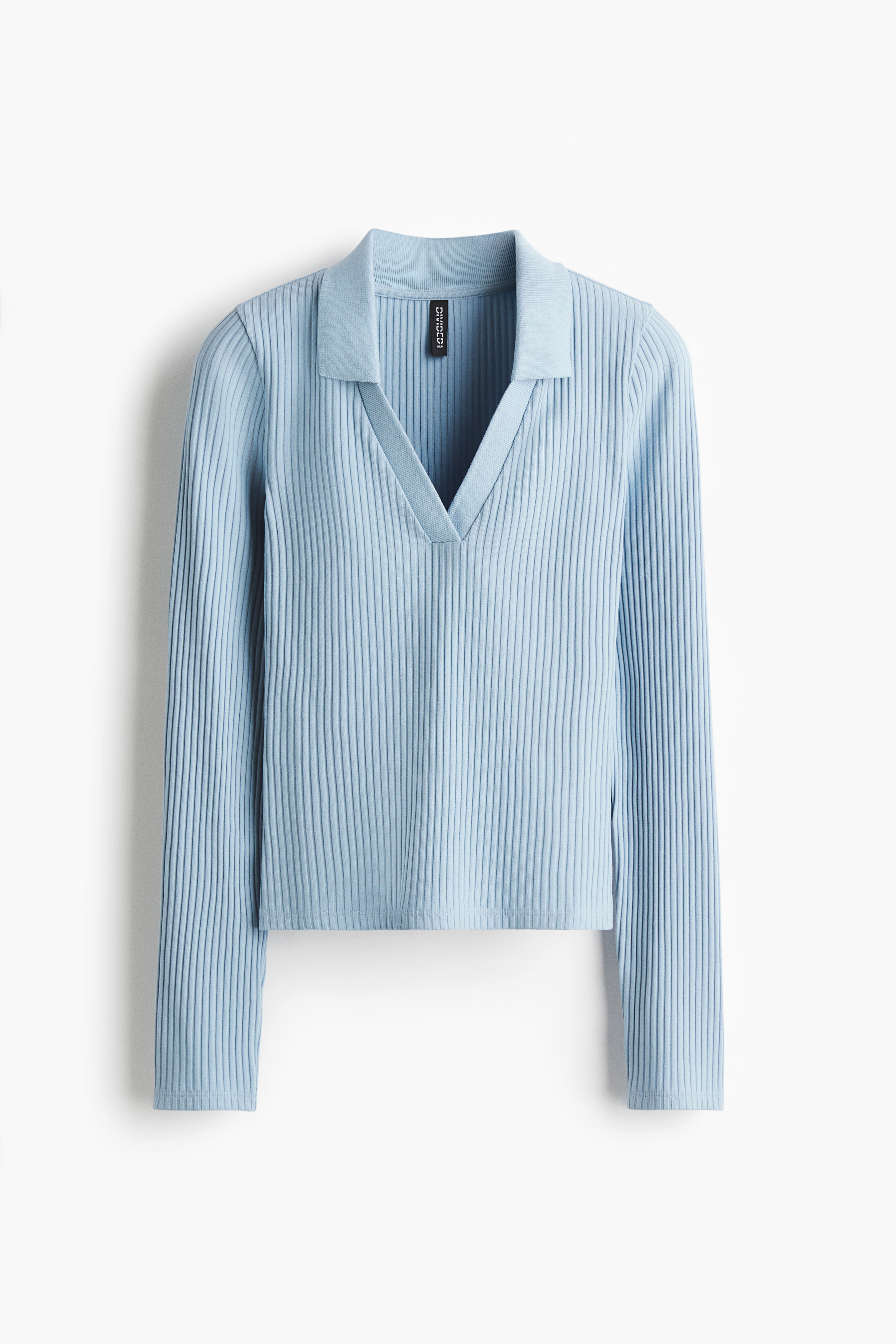 Ribbed Top with Collar