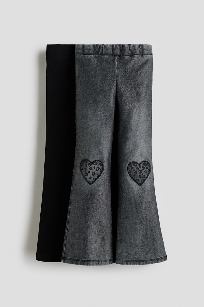 2-pack jeggings - Denim grey/Hearts/Dark denim blue/Bows - 1