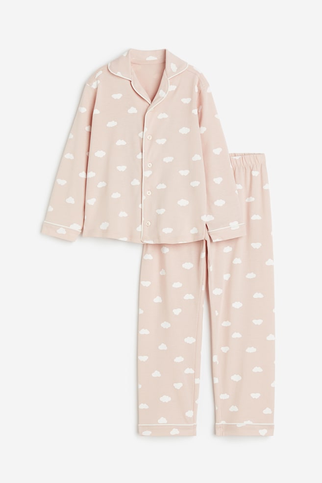 Pyjama en jersey à motif - Rose ancien/nuages/Blanc/cœurs - 1