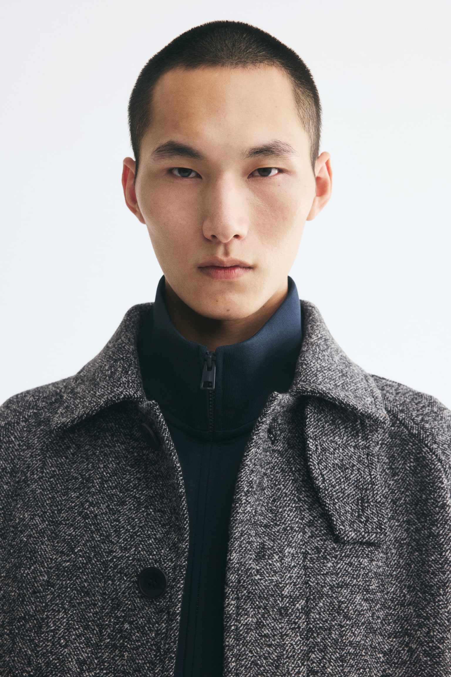 Мужское пальто H&M Wool-Blend Car, цвет: Серый меланжевый — фото 5