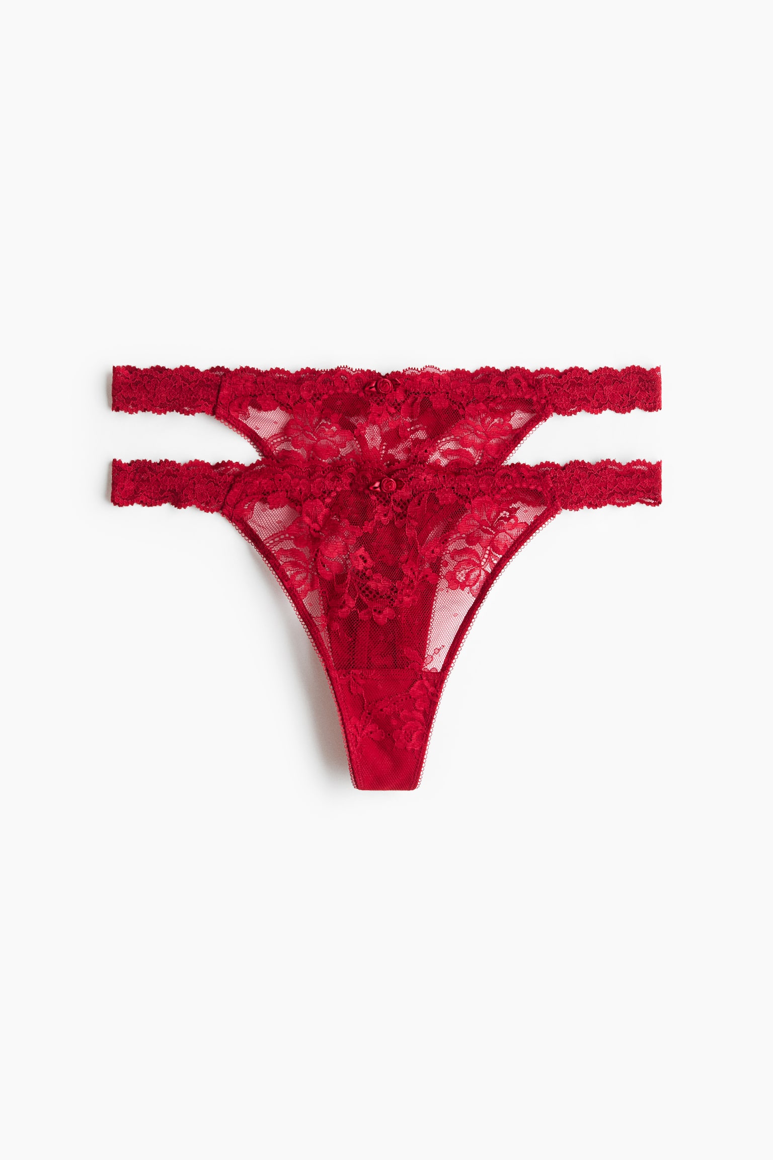 2-pack Lace Tanga G-strings - Red