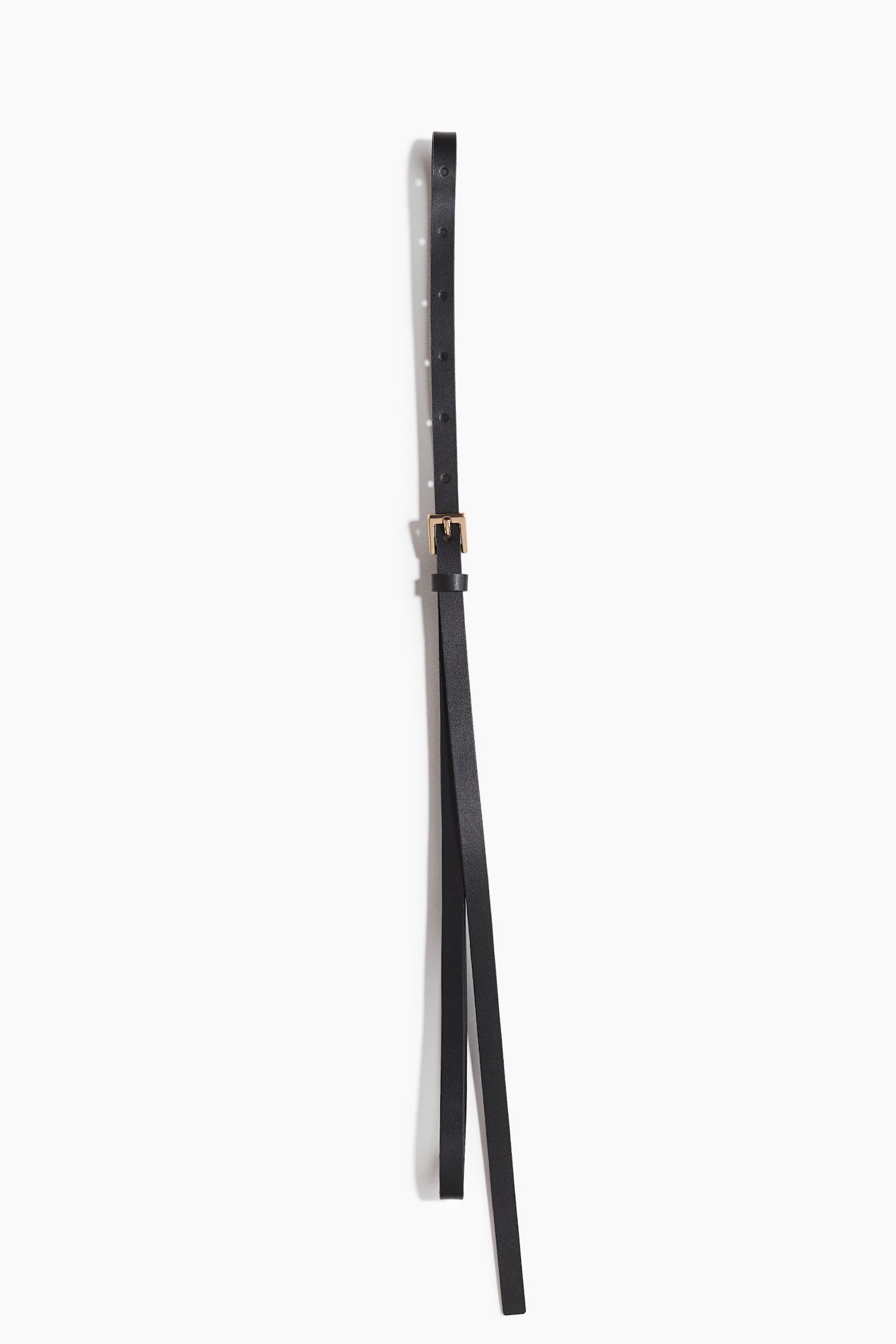 Ceinture en cuir fendu-Noir - 2