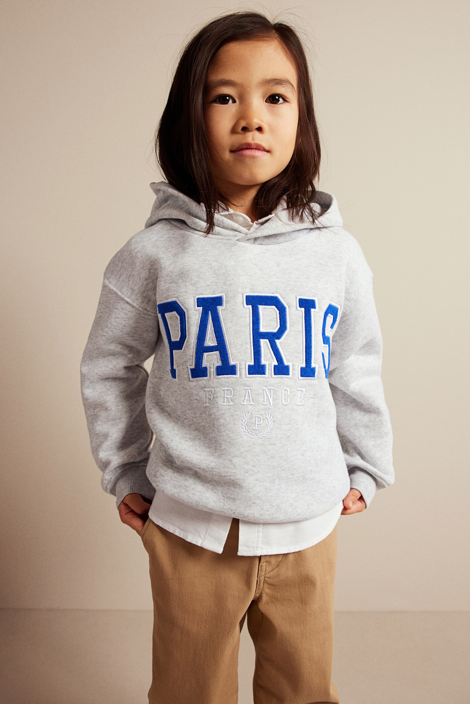 Text-motif hoodie - Light grey marl/Paris - 5